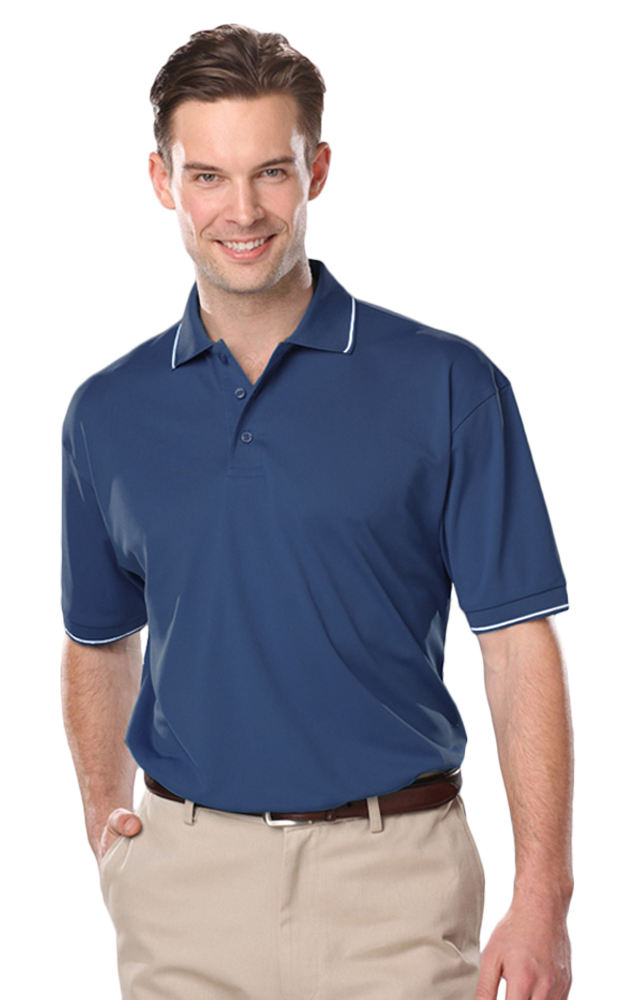 Men's Striped Trim Value Wicking Polo 16
