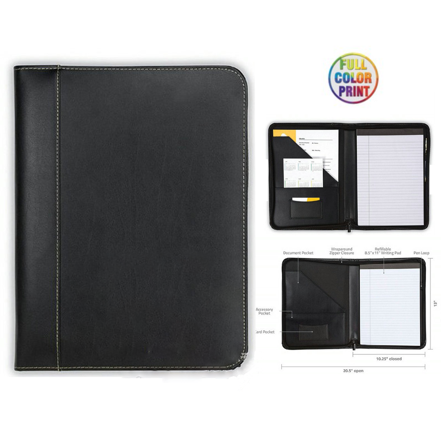 Woven Leatherette Portfolios-Full Color Print 2