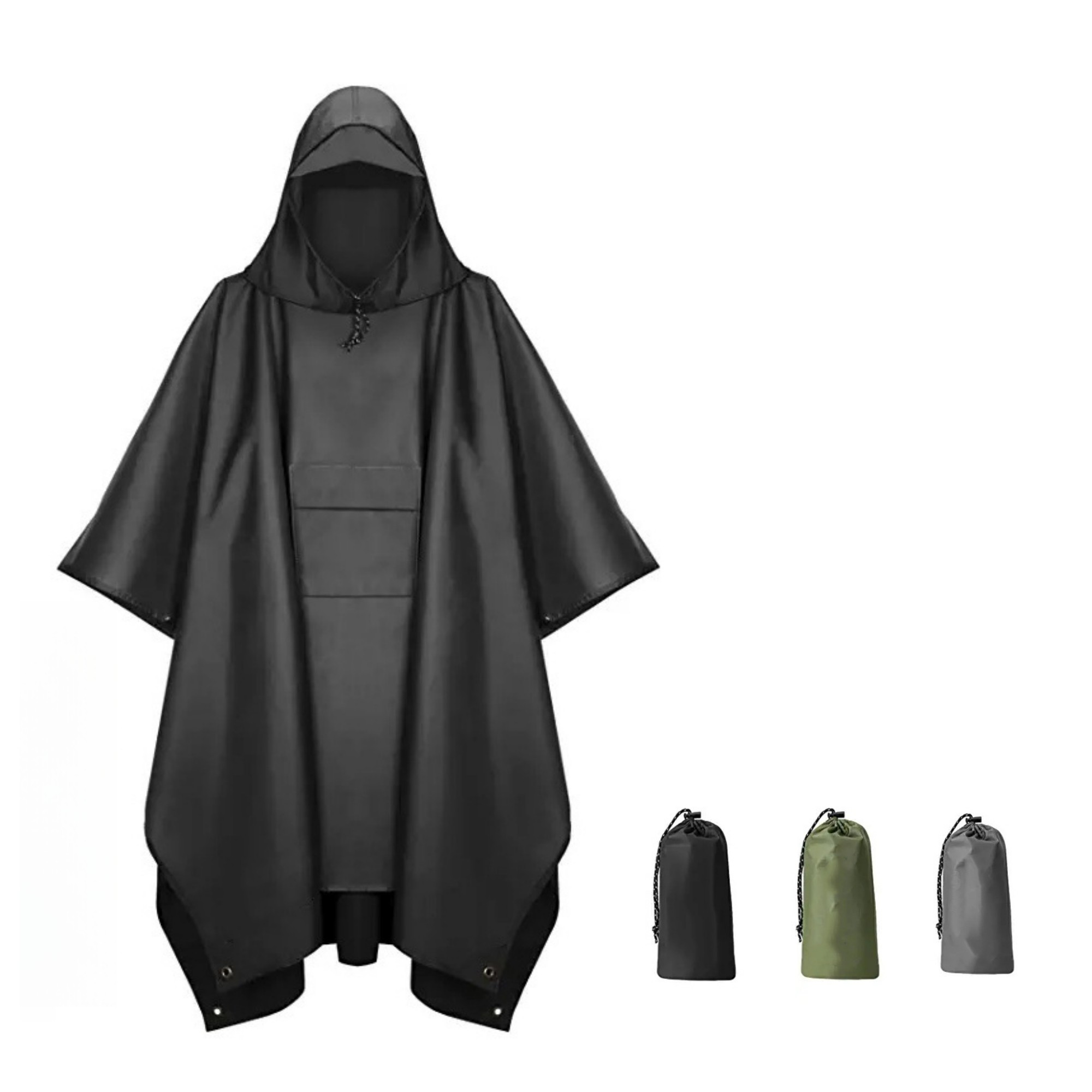 Hooded Rain Poncho with Pocket 3