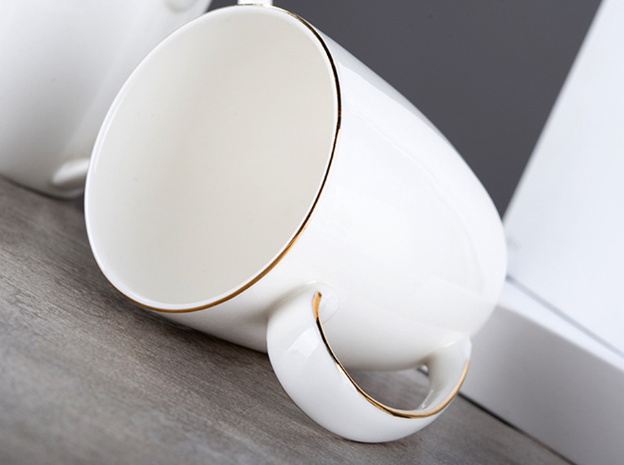 Moonlight Drawing Gold Line Bone Porcelain Ceramic Cup 8