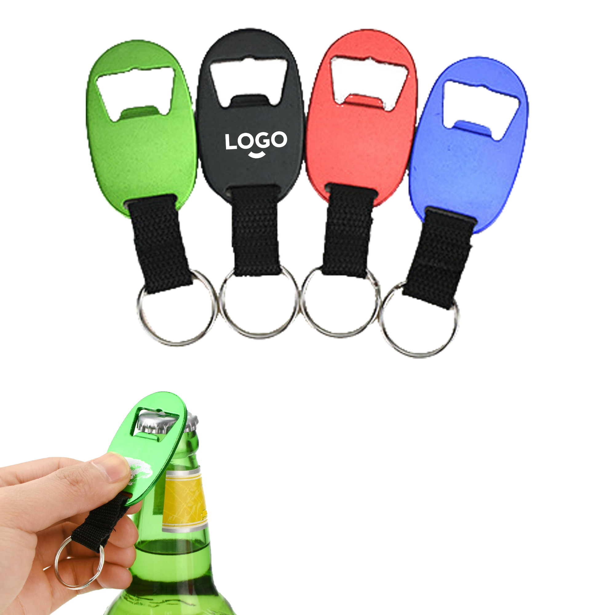 Portable Oval Bottle Opener Keychain with Lanyard 2