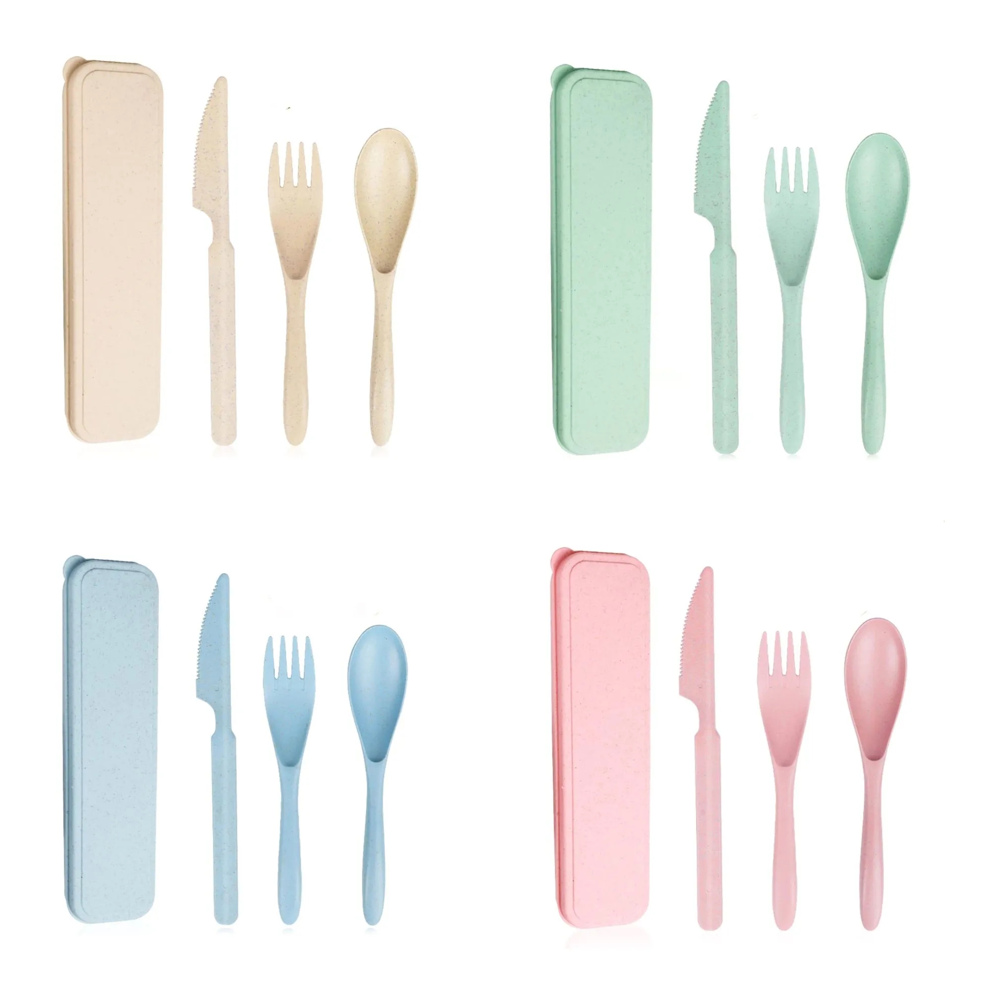 Wheat Straw Knife and Fork Set 4