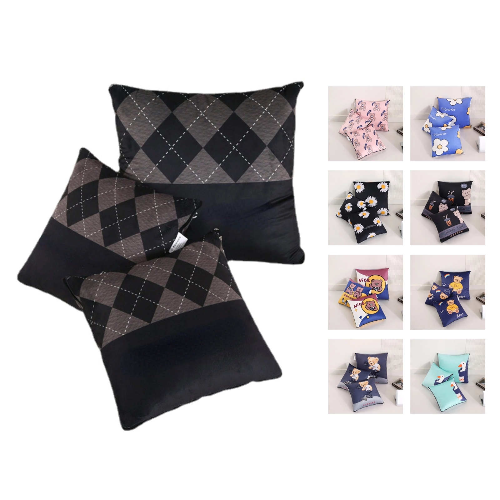2 In 1 Throw Pillows Quilt 2