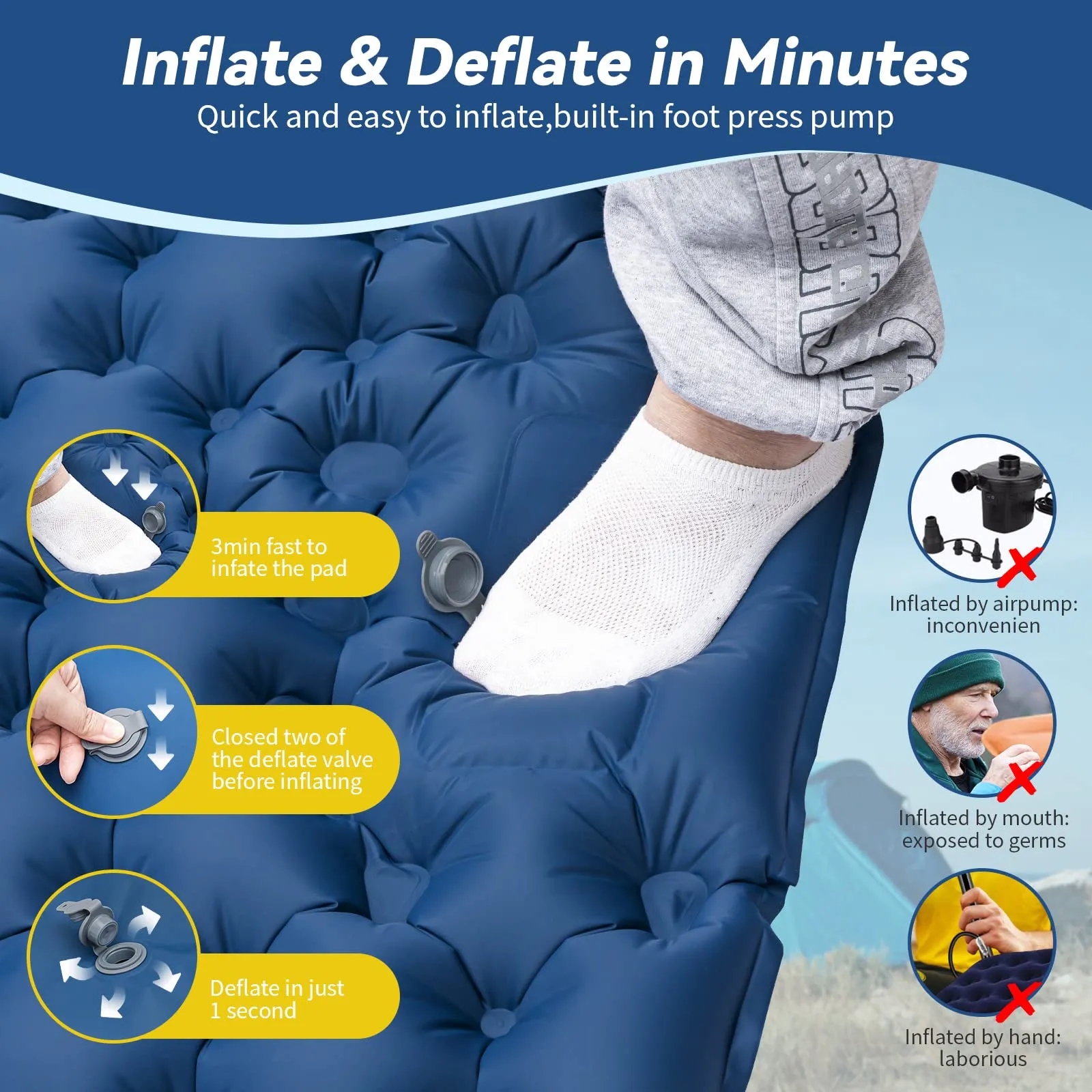 Inflatable Sleeping Mat with Portable Pouch 3