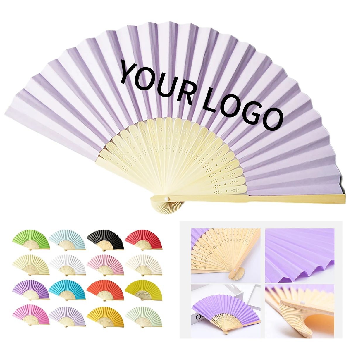 Paper Fan with Bamboo Ribs for Branding 6