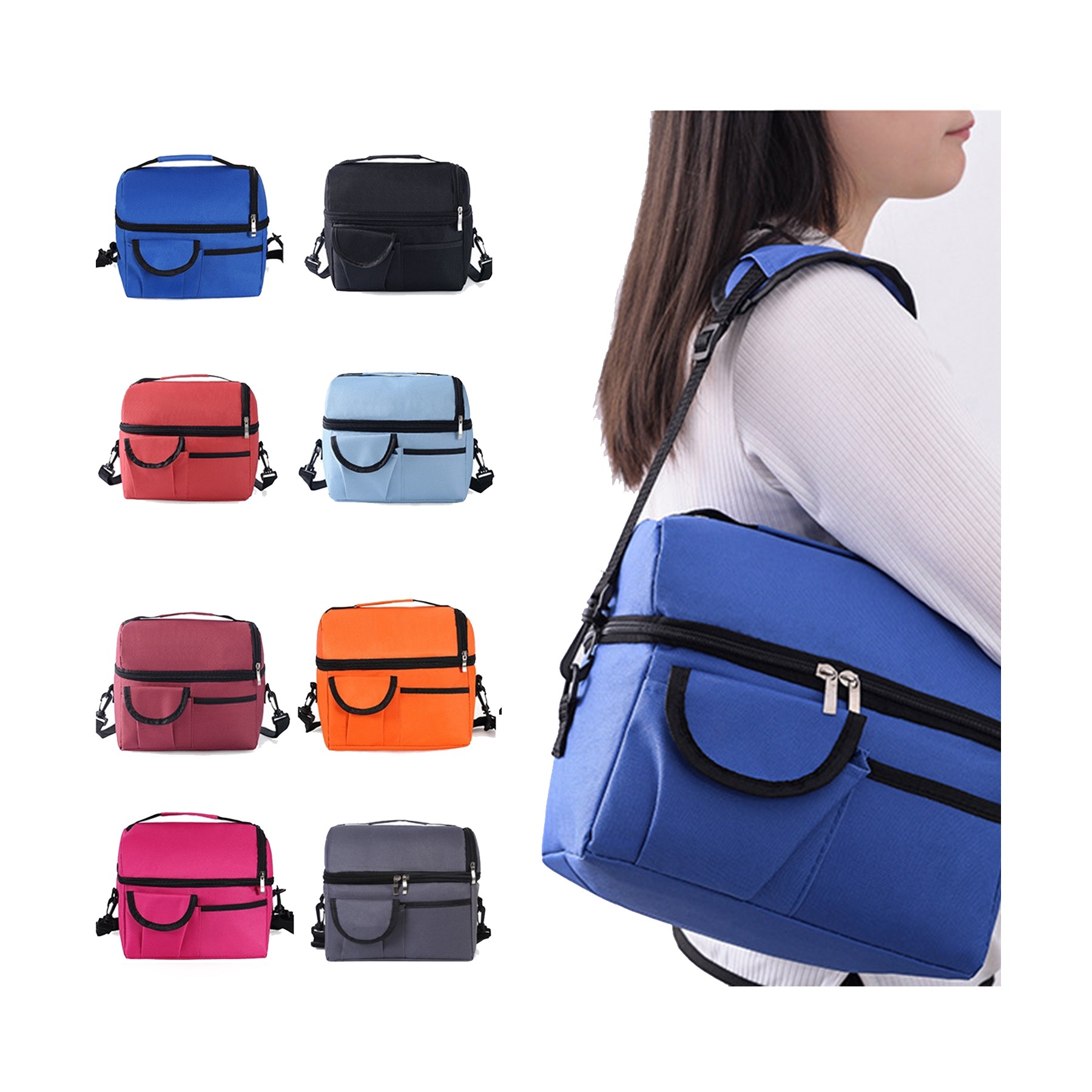 Leakproof Lining Double Deck Lunch Bag 2