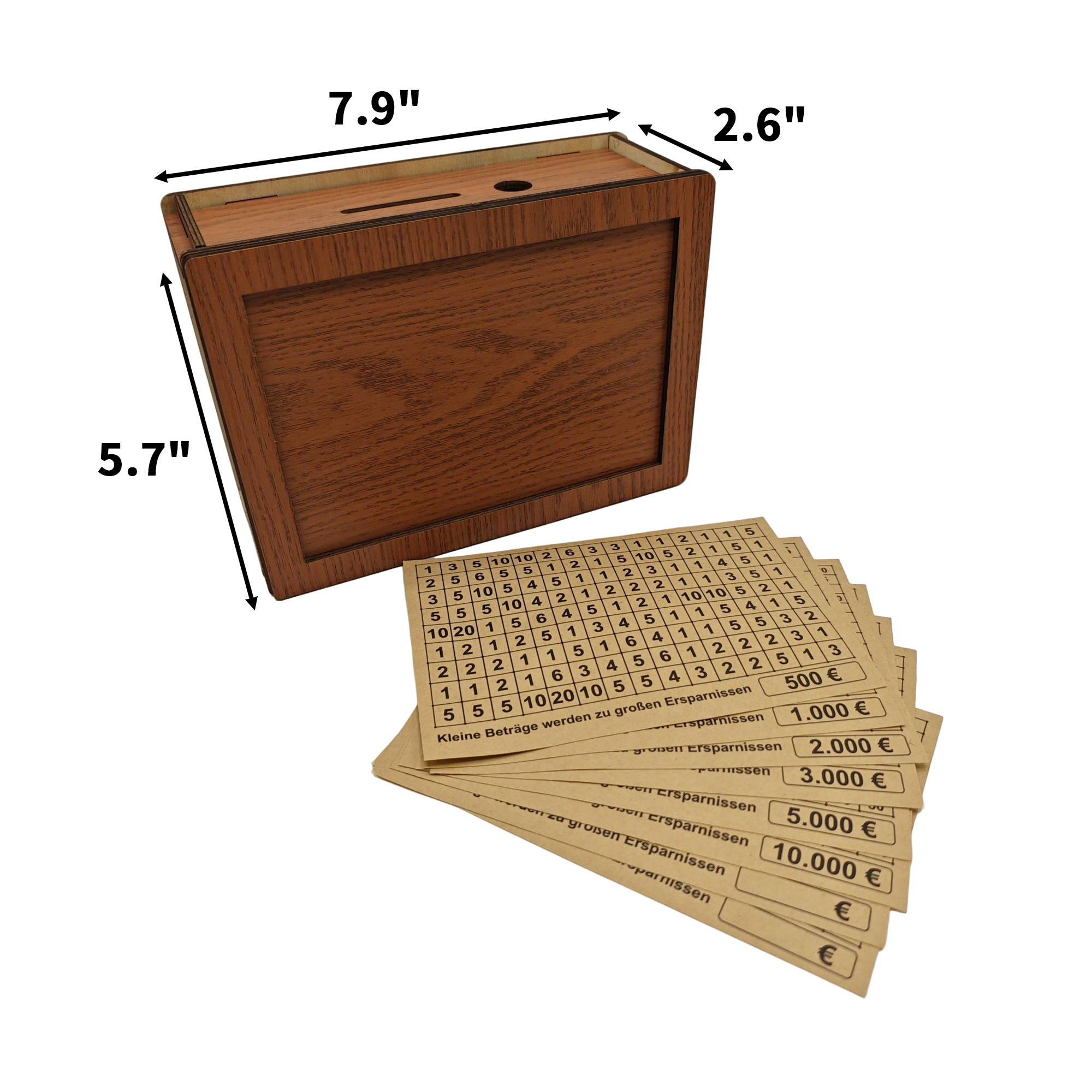 Wooden Savings Box With Tracking Grid 3