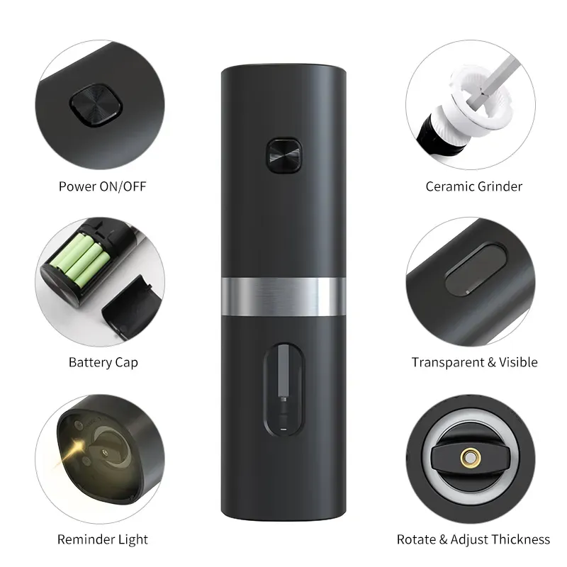 One Hand Automatic Electric ABS Plastic Pepper Mill 4