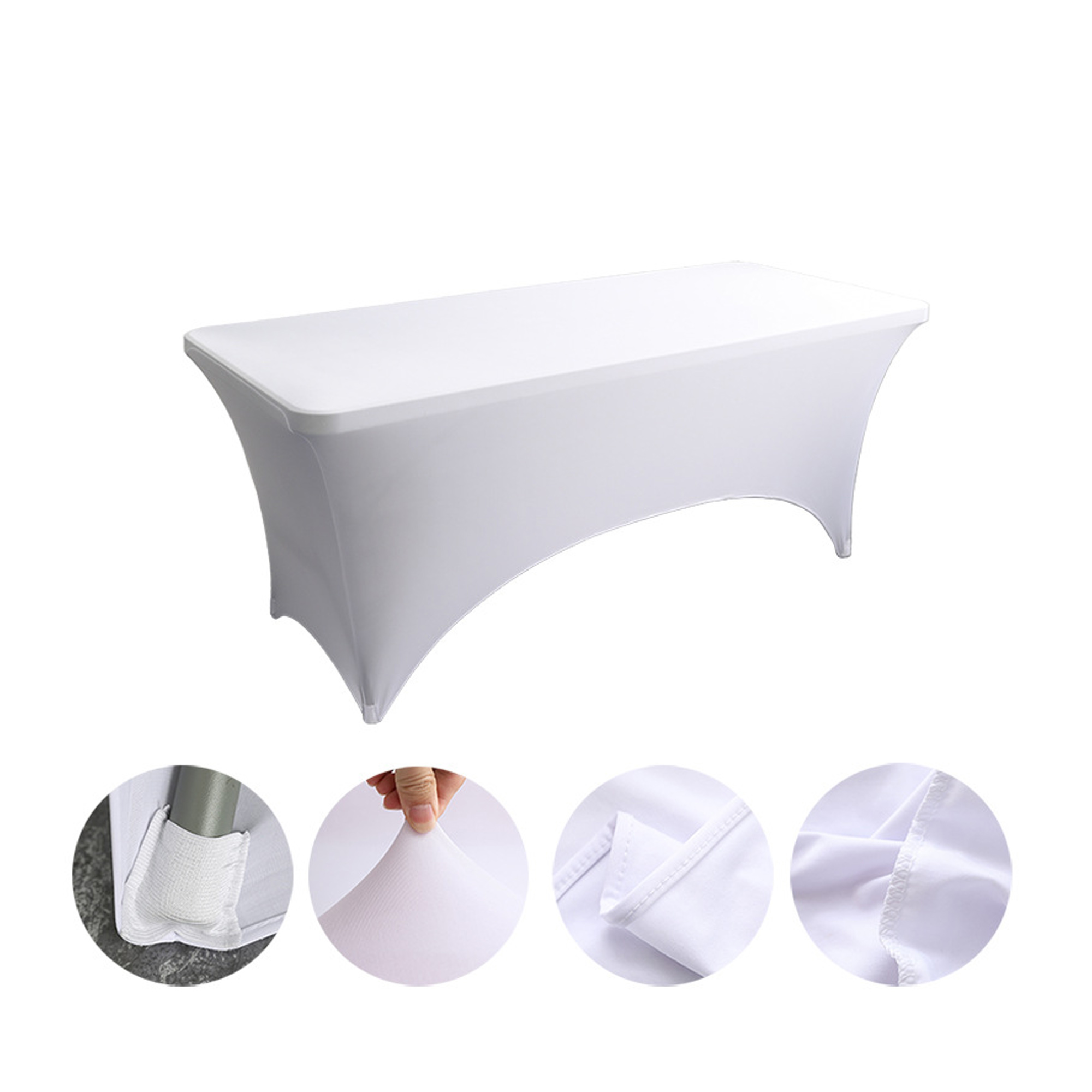 6FT Customized Polyester Tablecloth Elastic Table Cover 4
