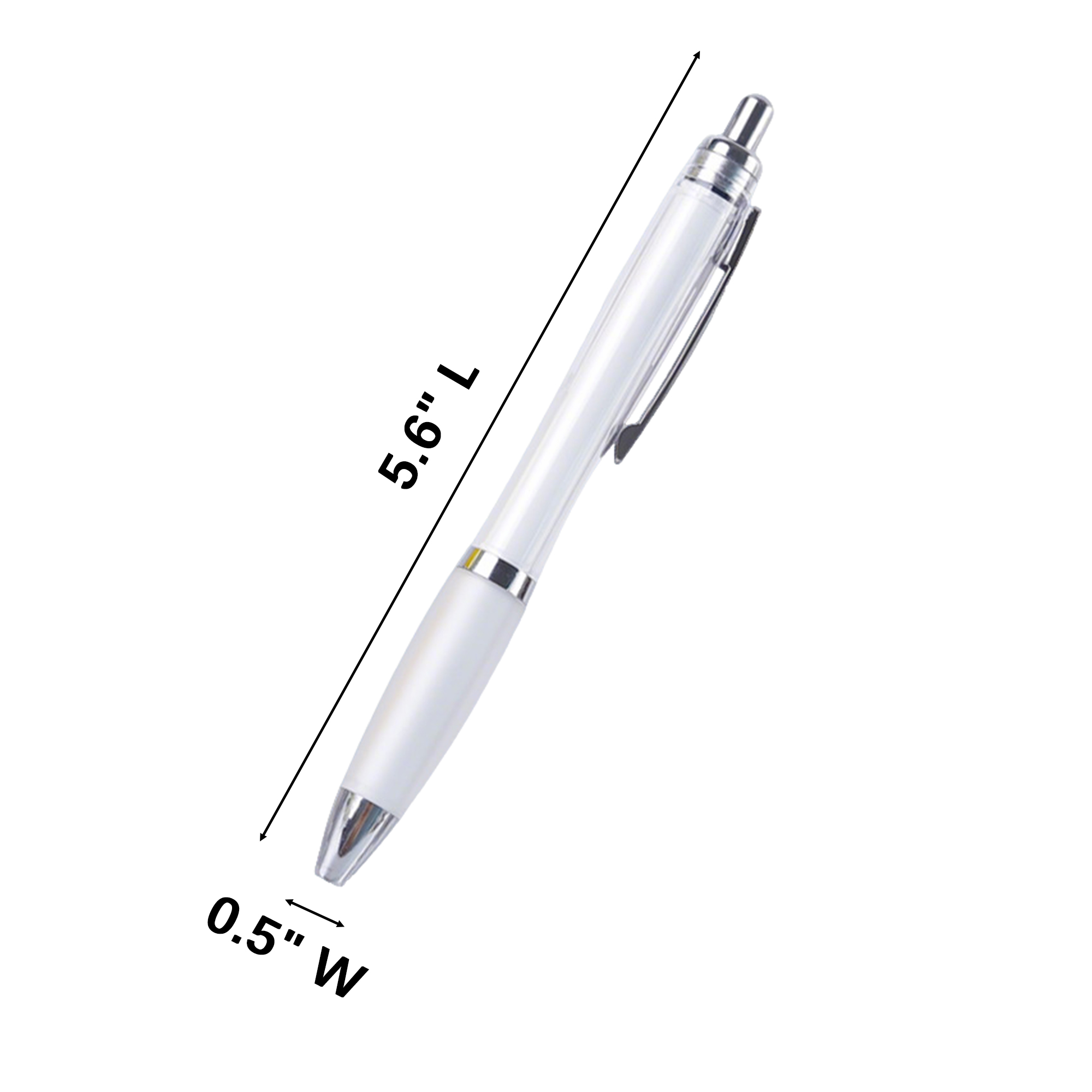 Retractable Ballpoint With Rubber Grip 5.6" 8