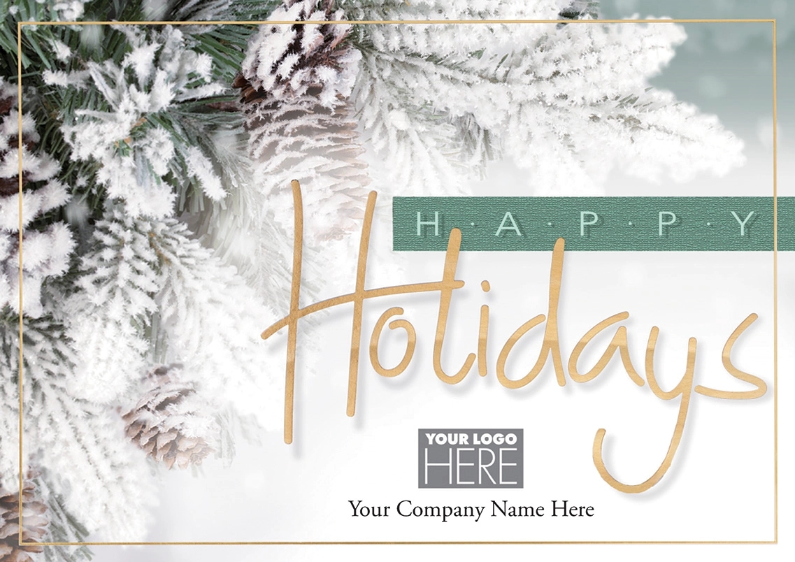 Evergreen & Gold Holiday Logo Cards 1