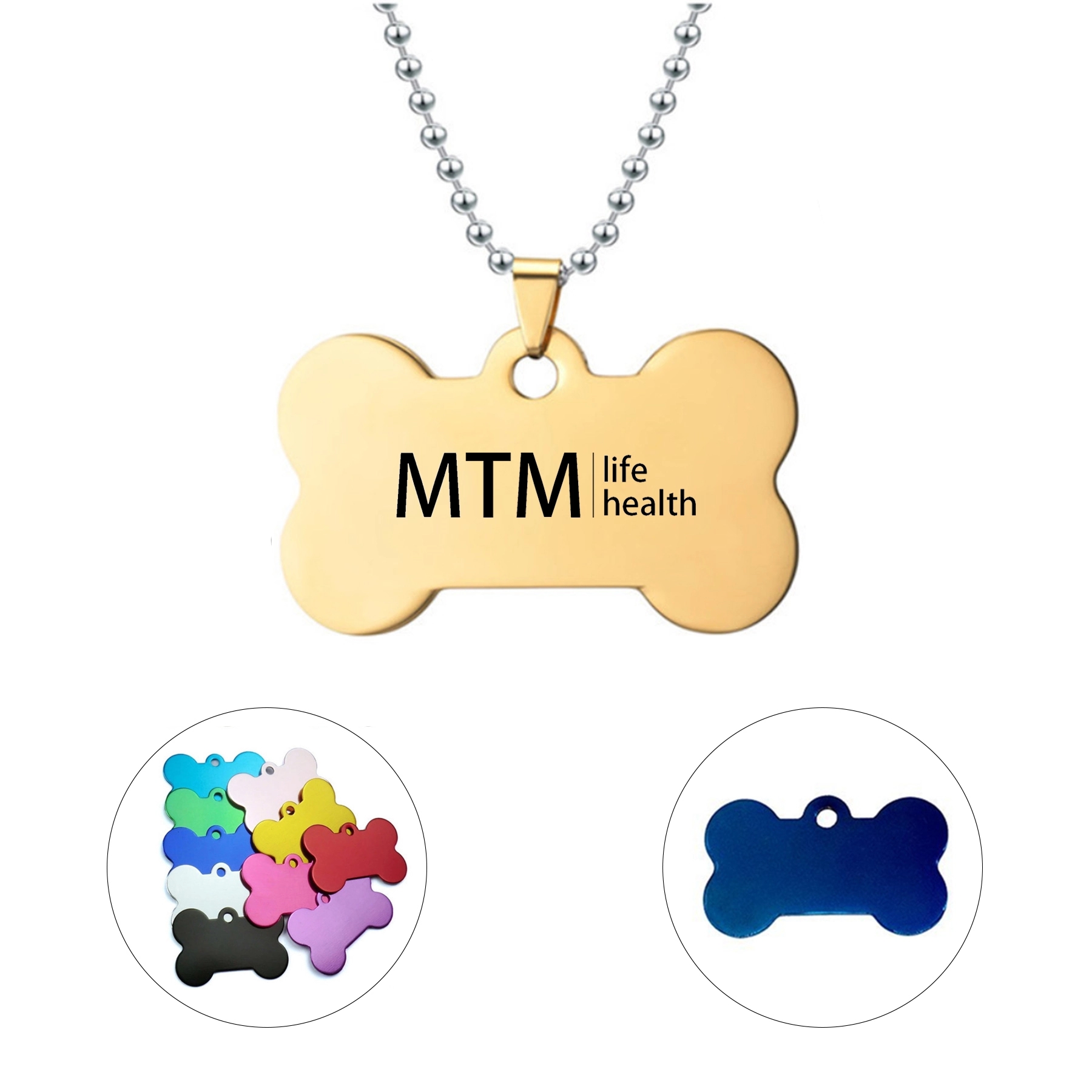 Stainless Steel Bone Shaped Pet Tag 3