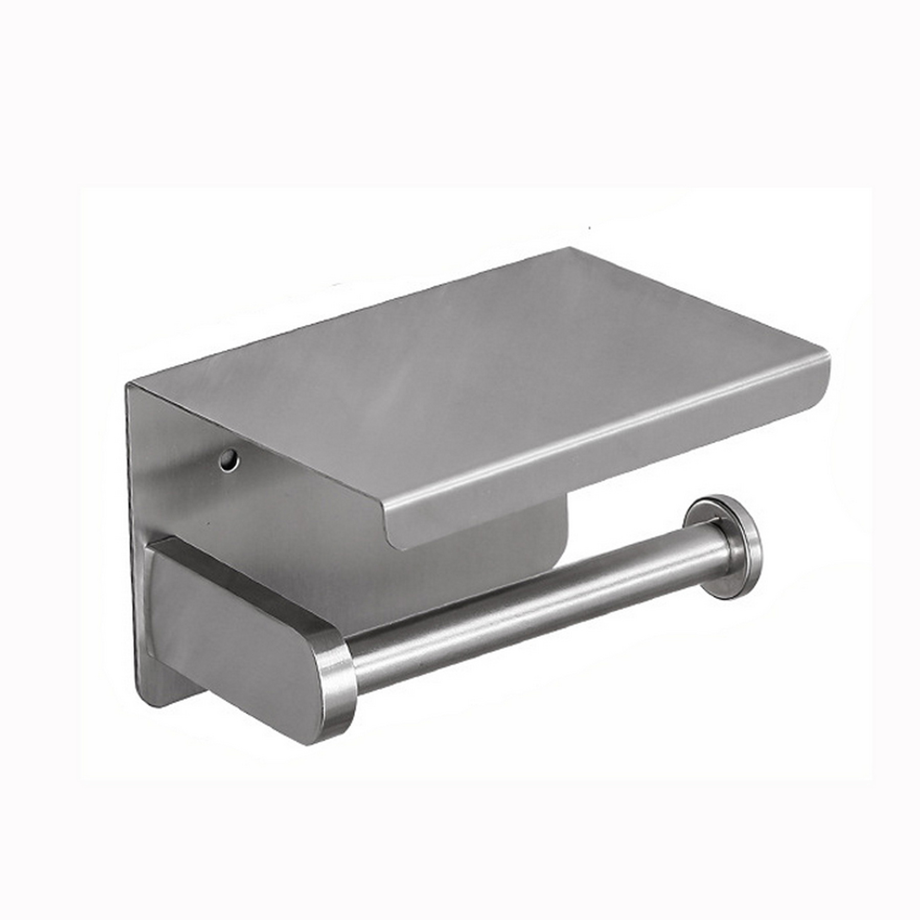 Stainless Steel Toilet Paper Roll Holder With Shelf 2