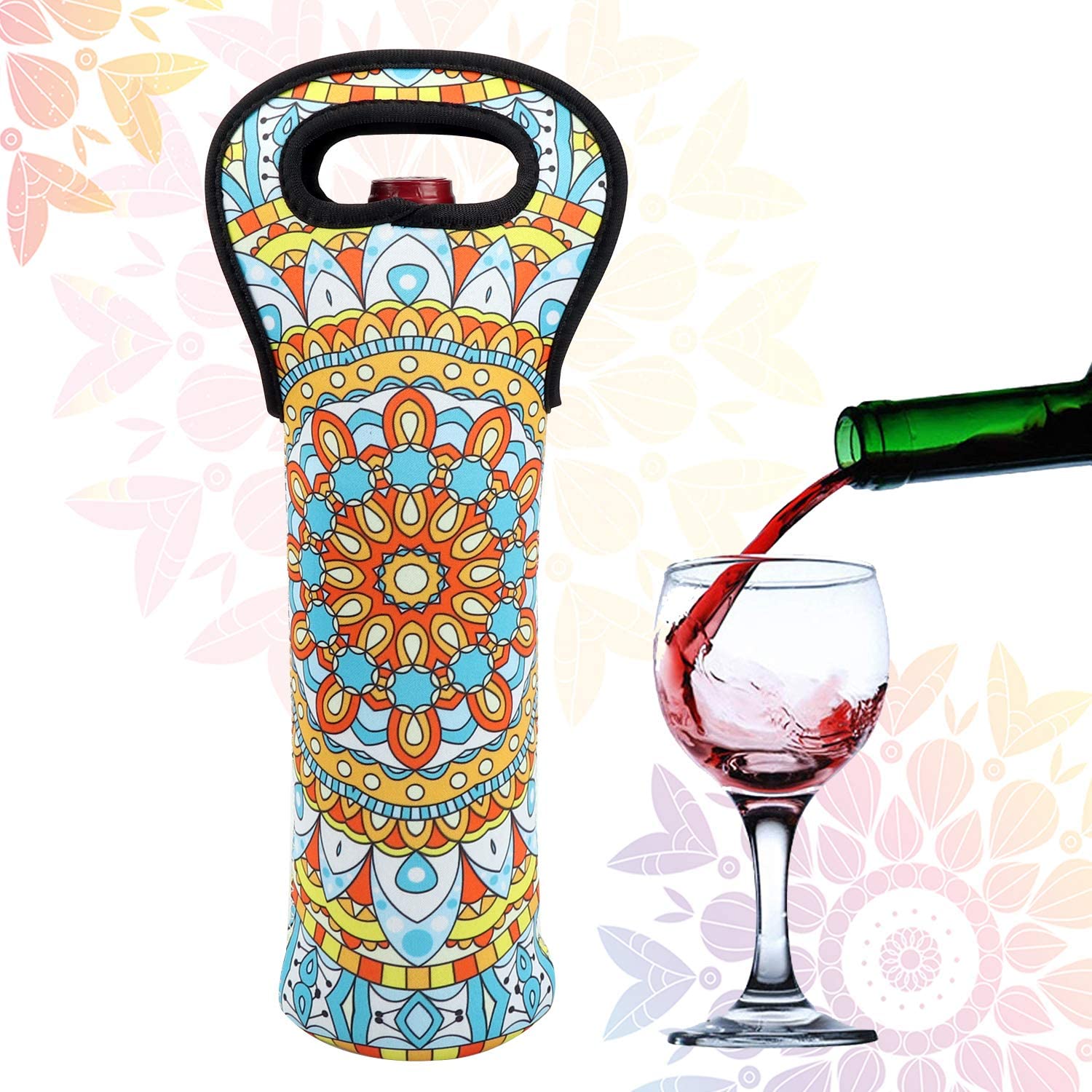 Full Color Neoprene Wine Carrier Champagne Bottles Bag 6