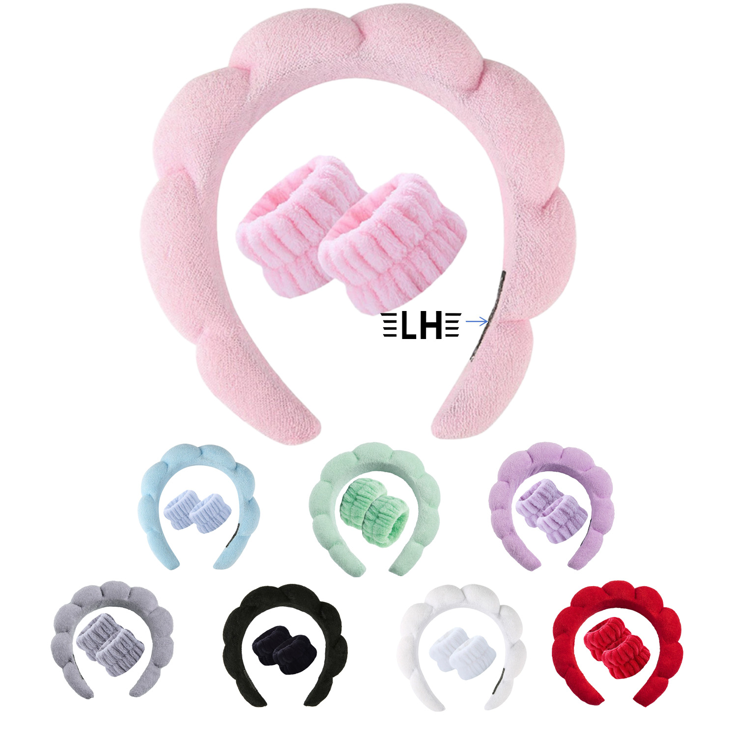 3 PCS Spa Headband and Wristband Set 1