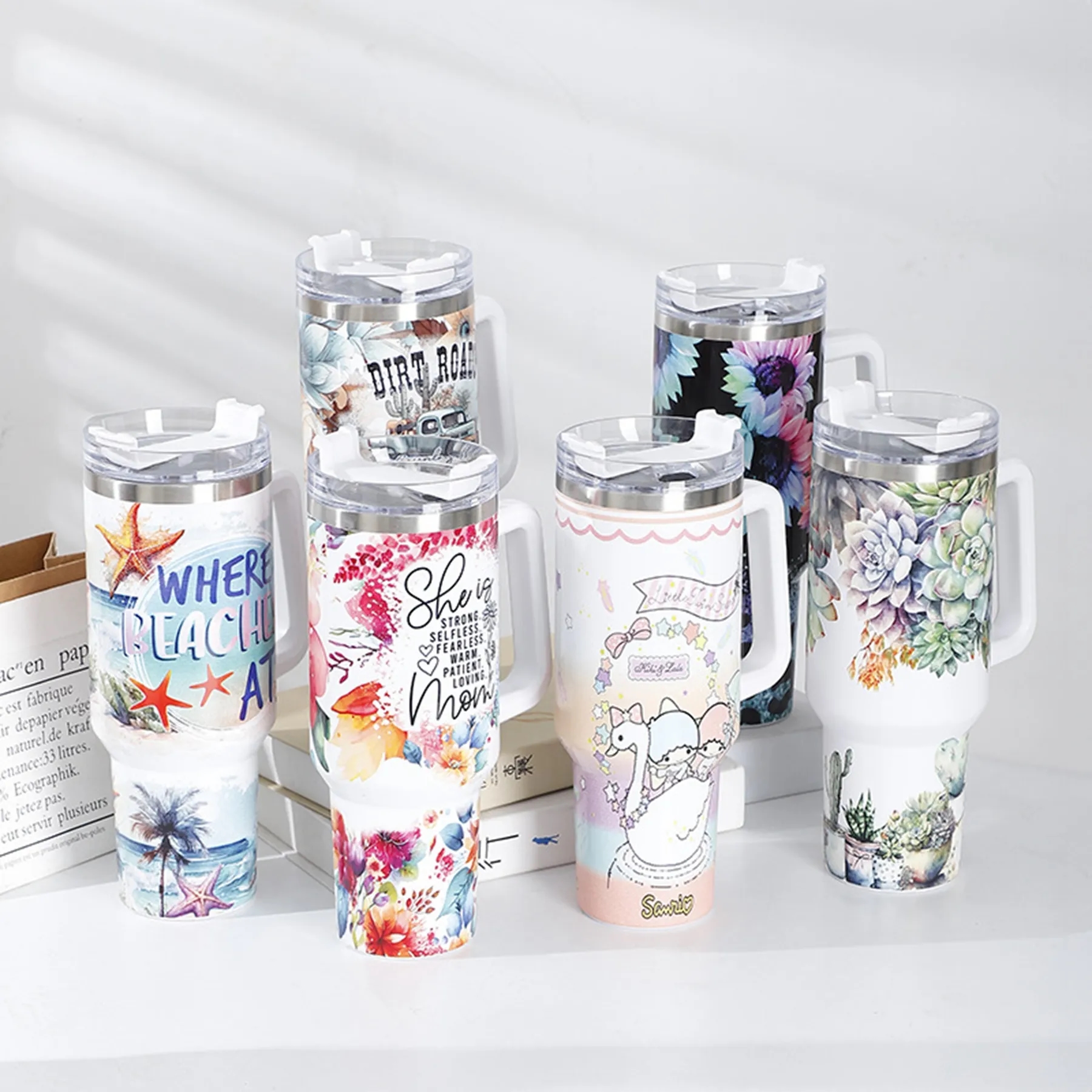 40 Oz Customized Full Color Printed Vacuum Tumbler with Hand 9