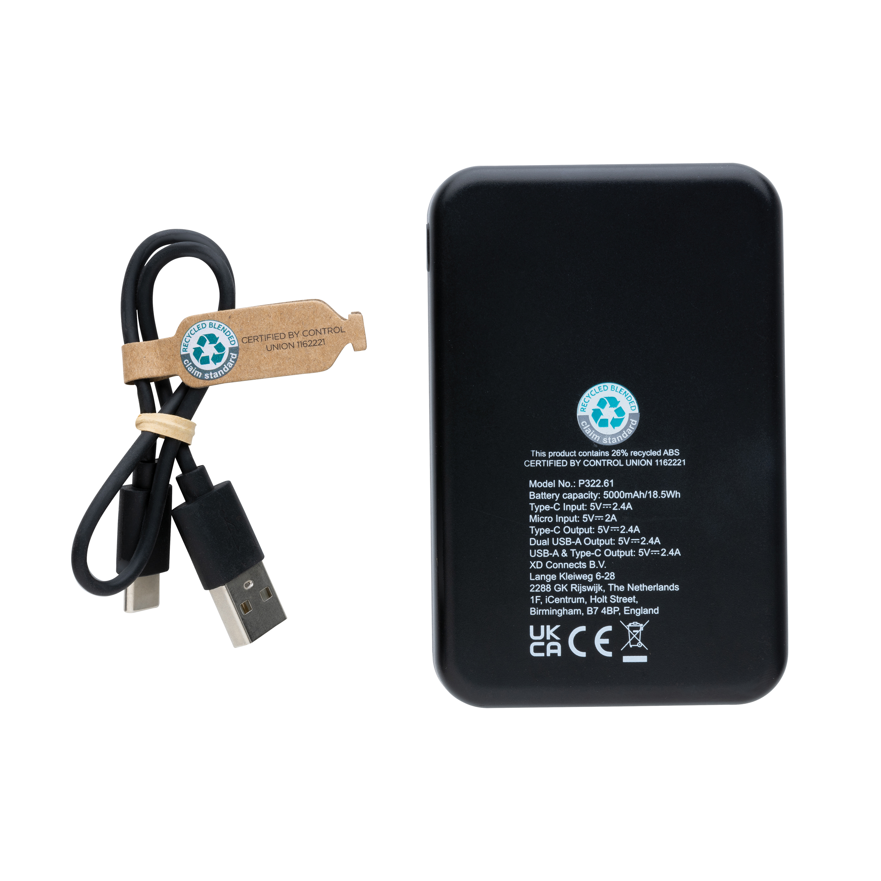 Recycled Plastic 5.000 mAh Powerbank 7