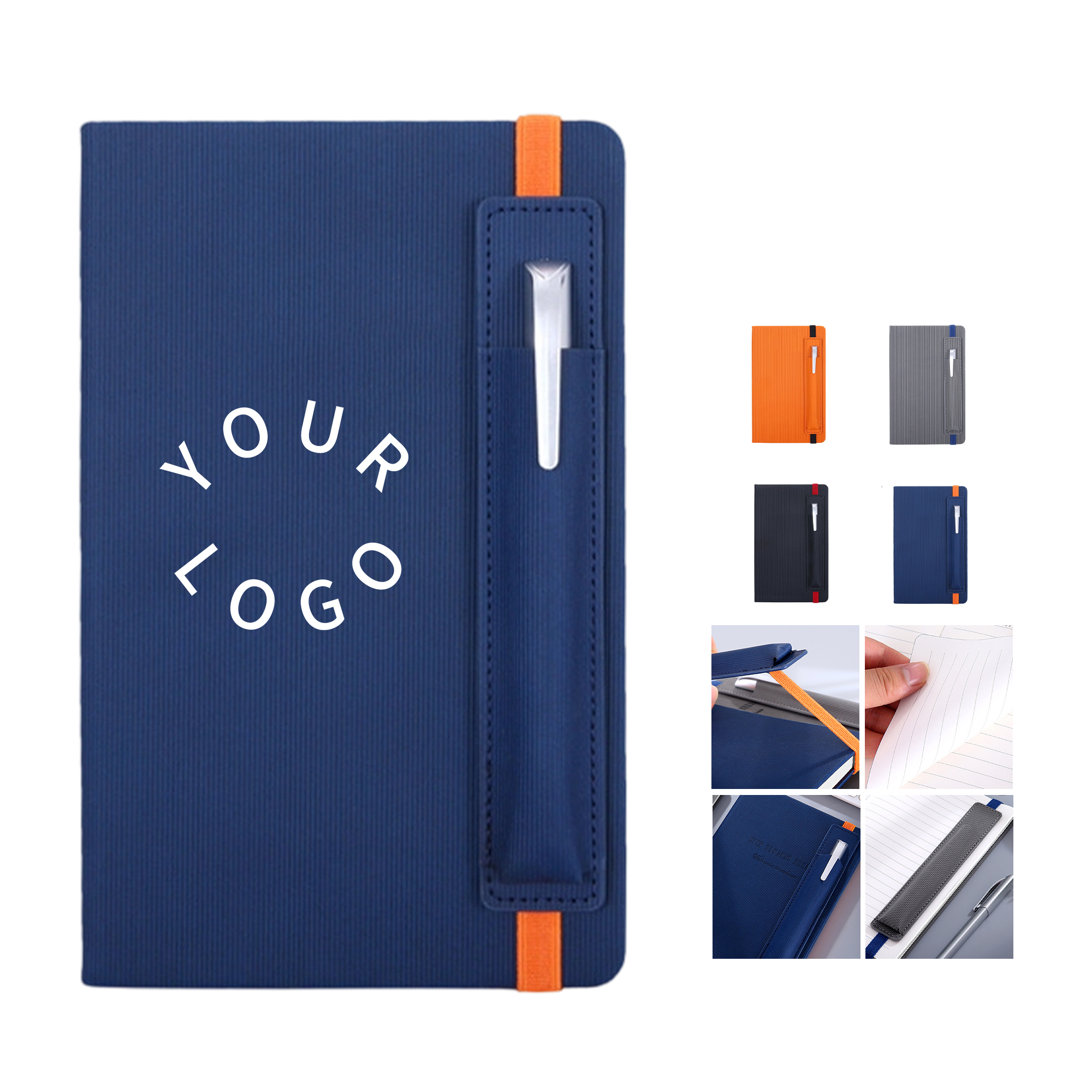 A5 PU Hardcover Notebook With Pen 8.3" Length x 5.8" Width 2