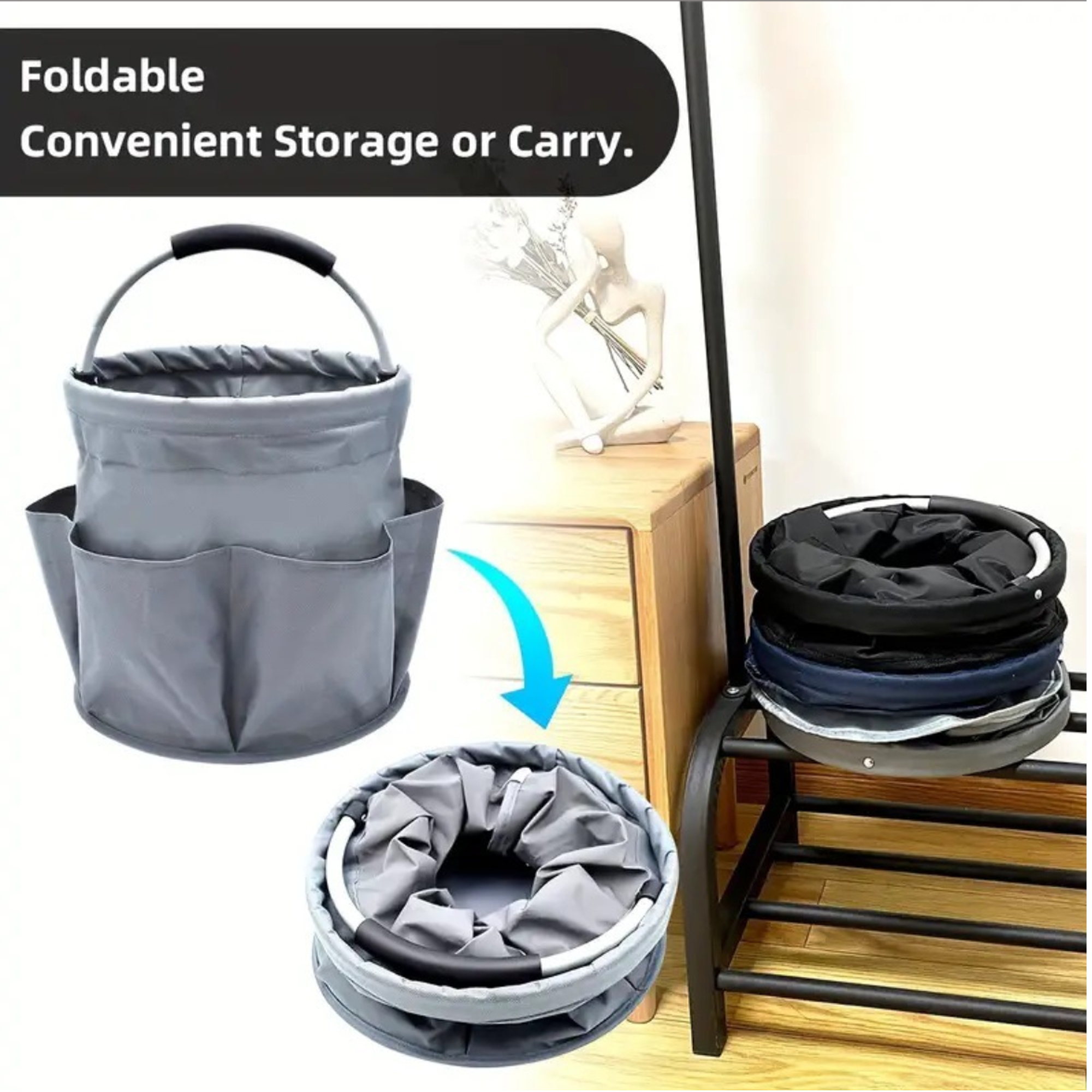 Oxford Grocery Storage Basket Garden Tool Handle Bag, custom tote bag with logo imprint 3