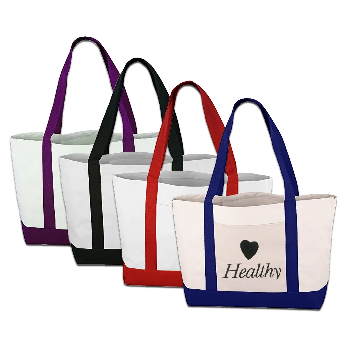 Canvas Boat Tote with Front Pocket