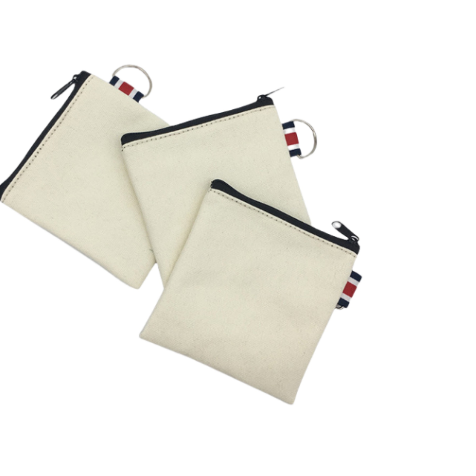 Canvas Coin Purse Square DIY Zipper Pouch 7