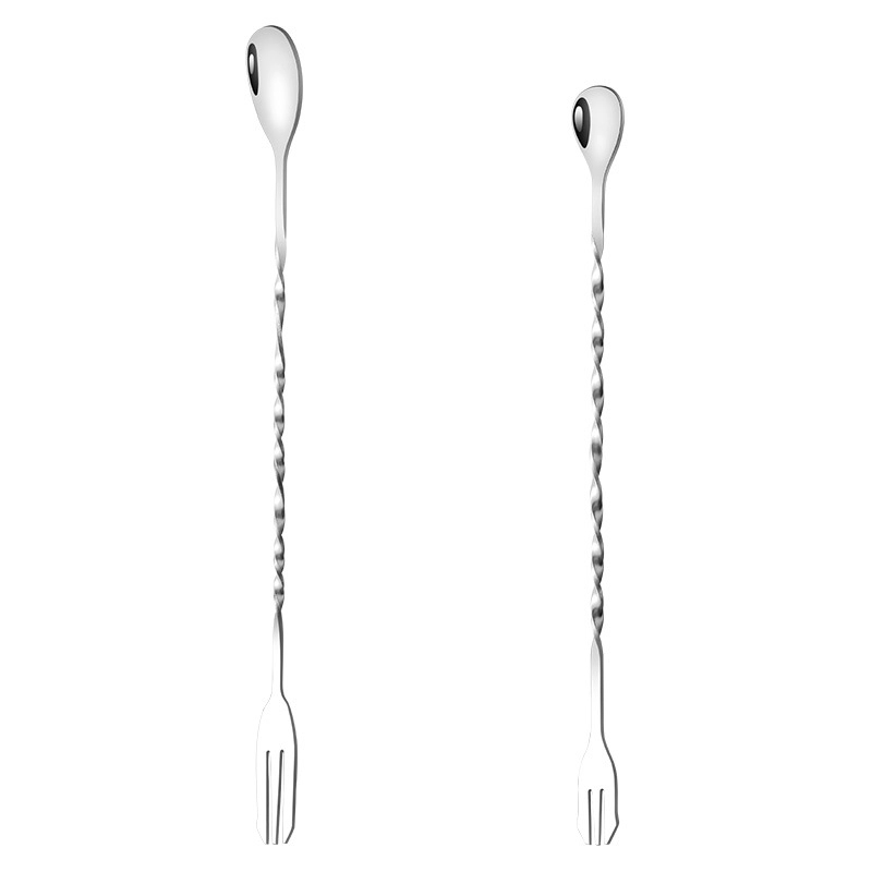 Bar Mixing Spoon 10" Stainless Steel for Bubble Tea Drinks 2