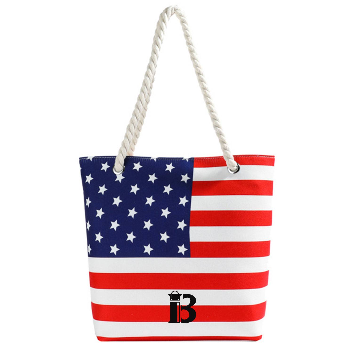 Stars and Stripes American Flag Tote Bag Rope Handles