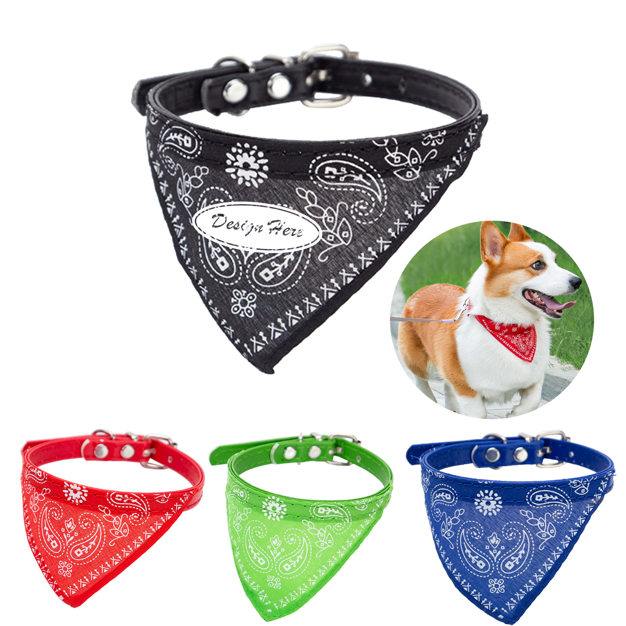 Triangle Pet Scarf with Charming Bell 2