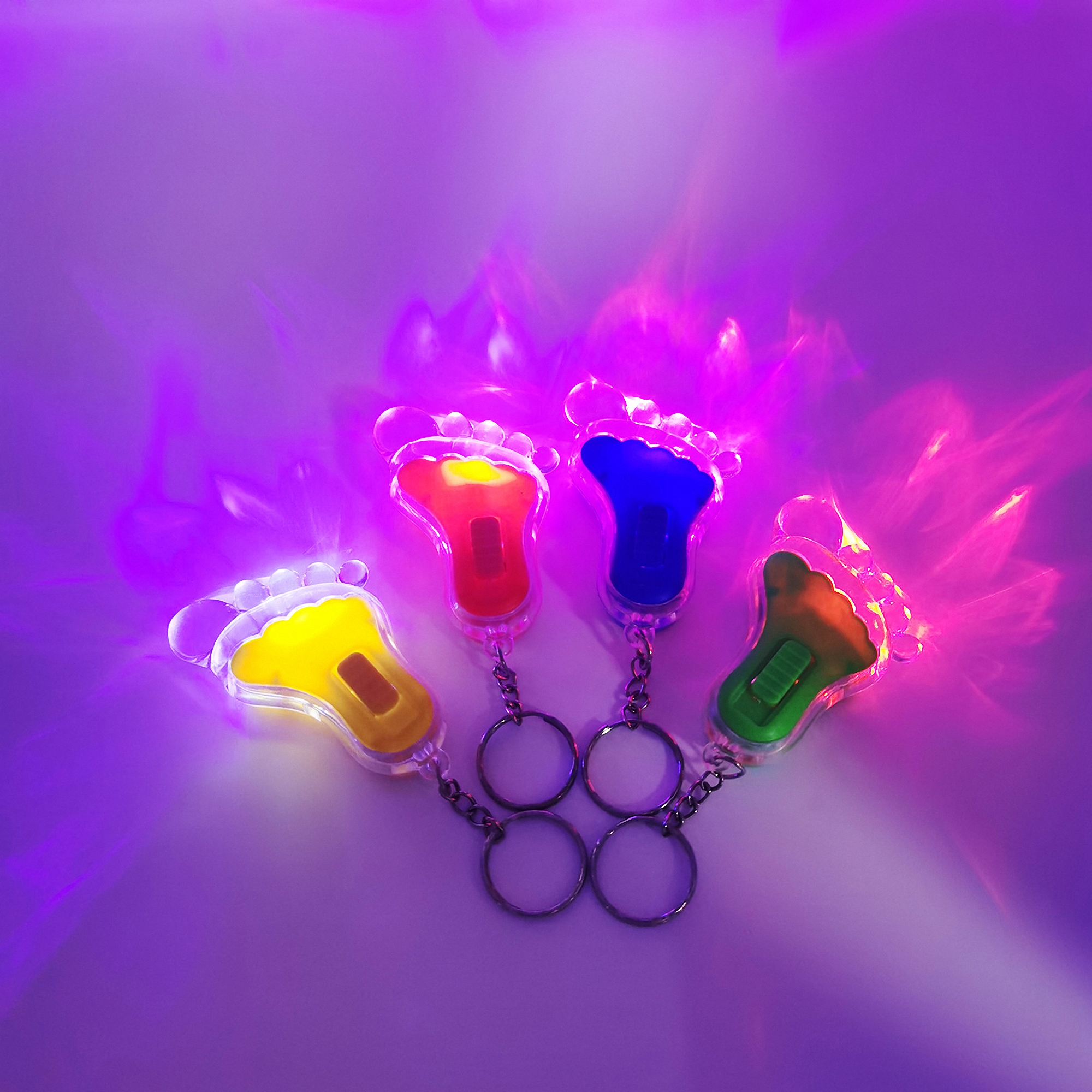 Foot Shaped Solar LED Keychain Flashlight 2