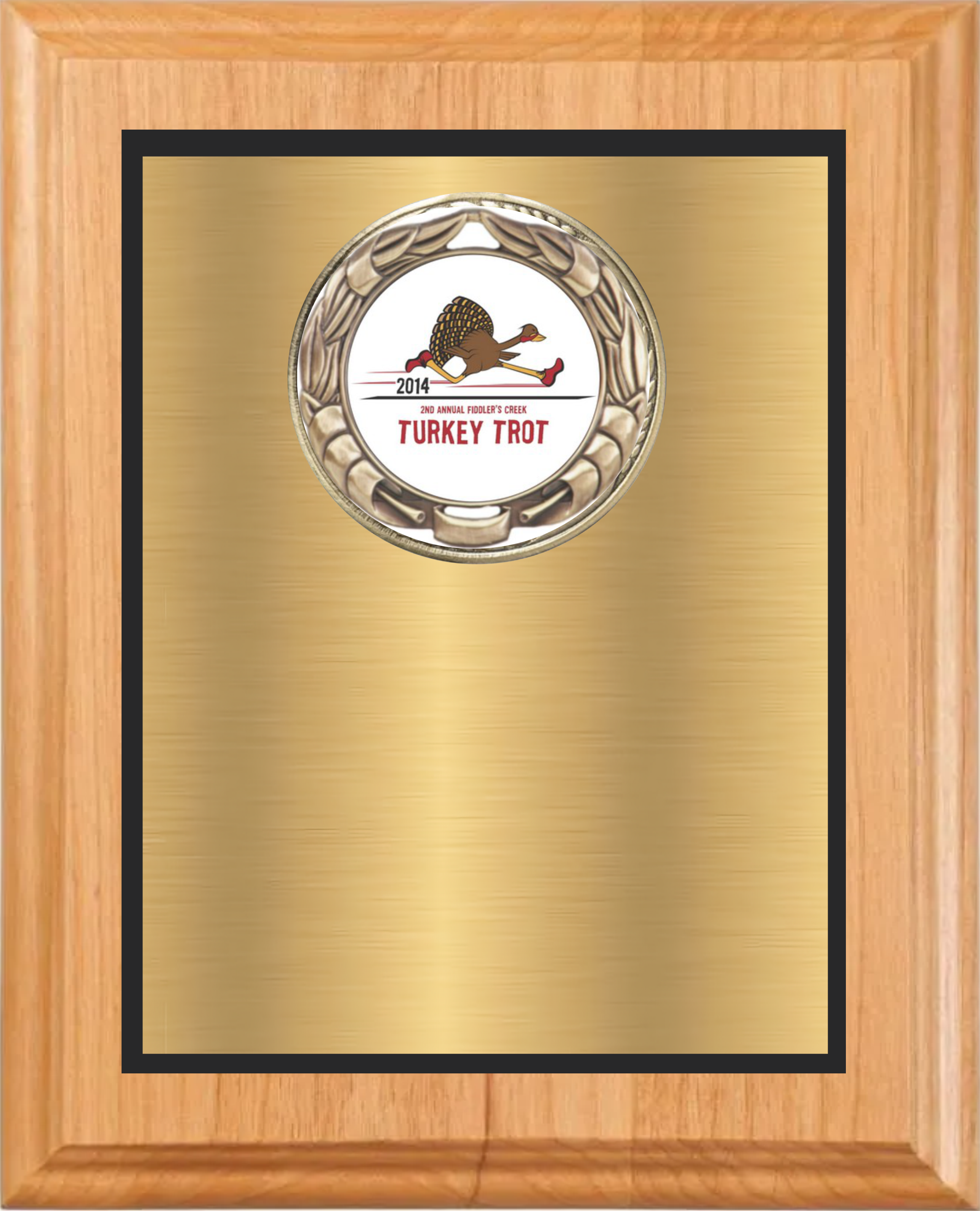 Solid Alder Wood Plaque w/Medallion Over Double Plate 3