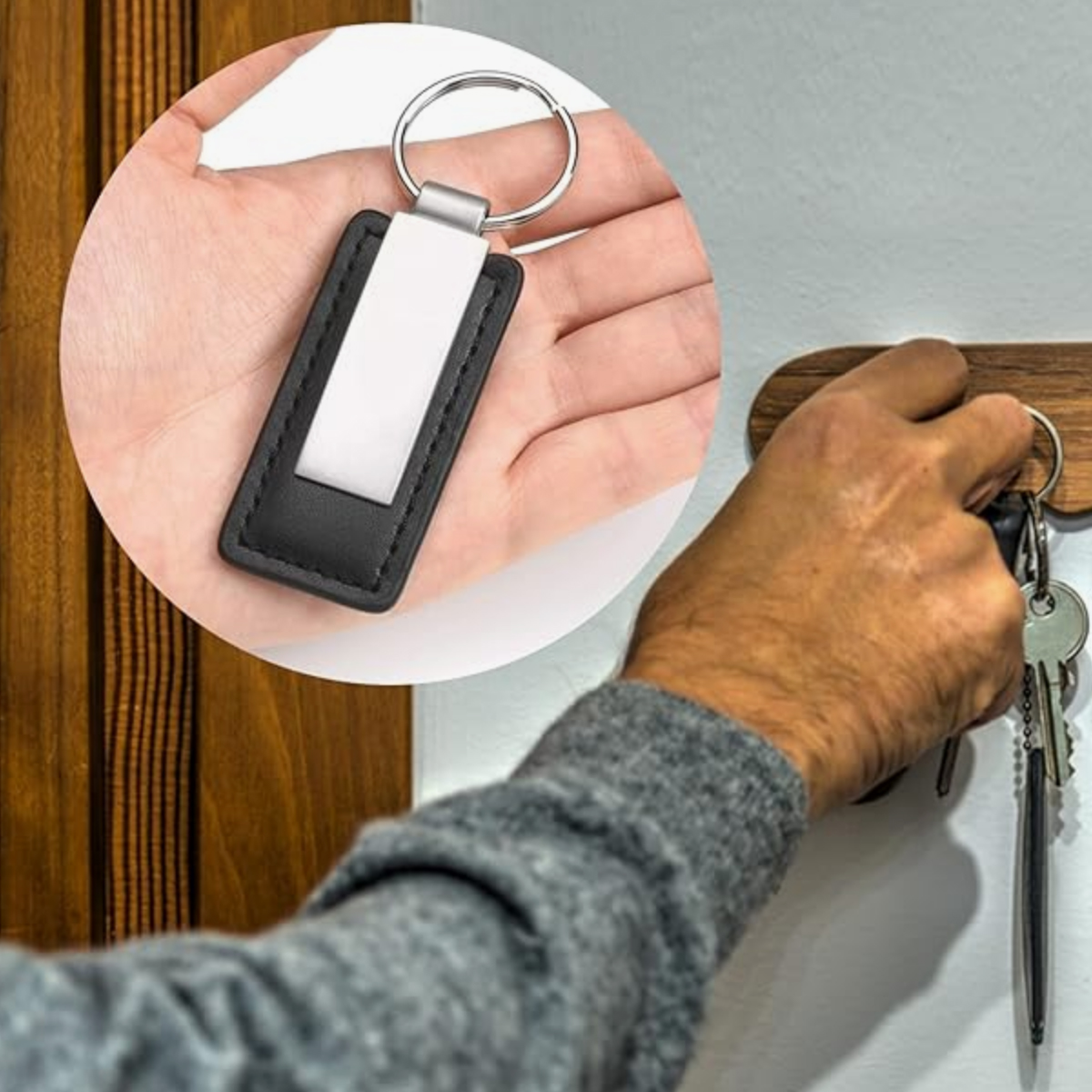 PU Leather and Metal Keychain with Custom Logo Engraving 7