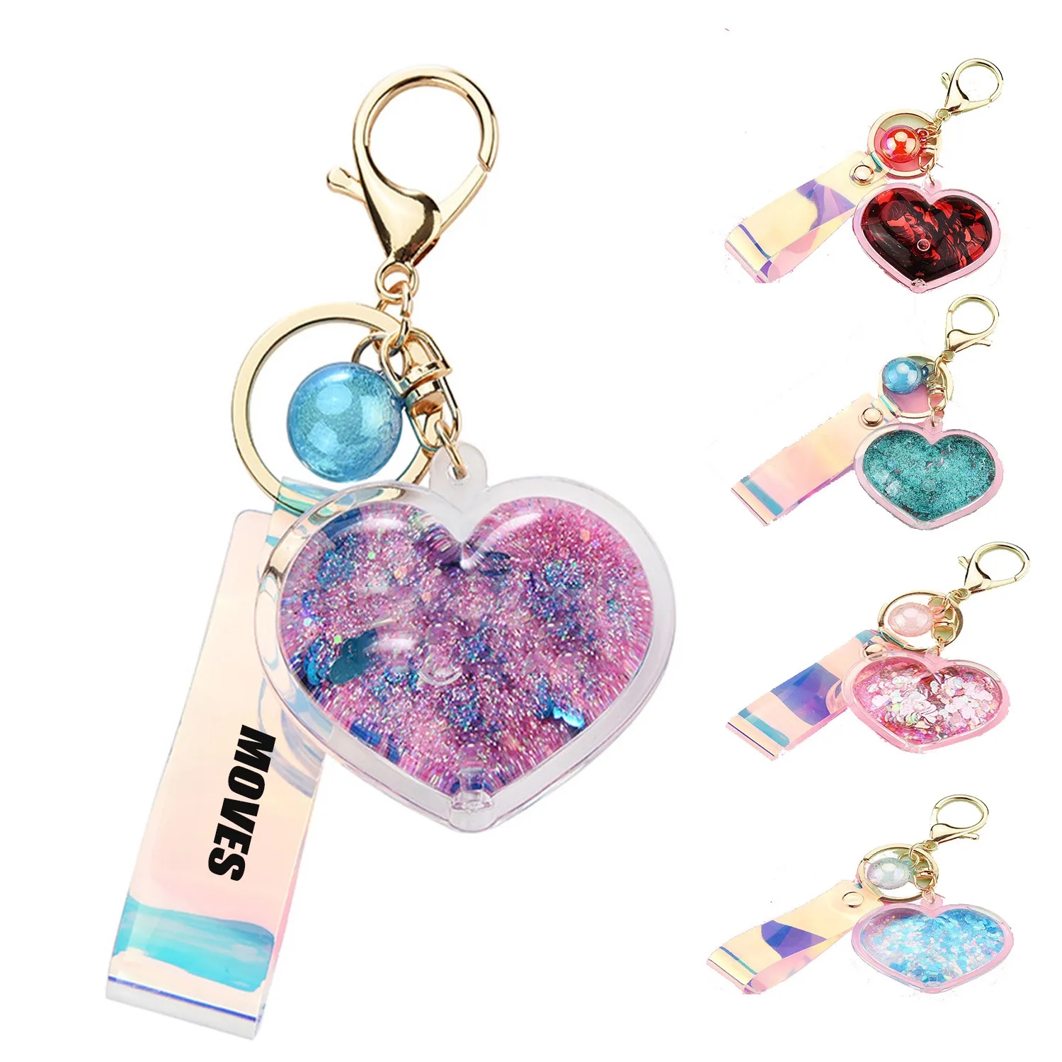 Glitter Powder Moving Liquid Key Chain 1