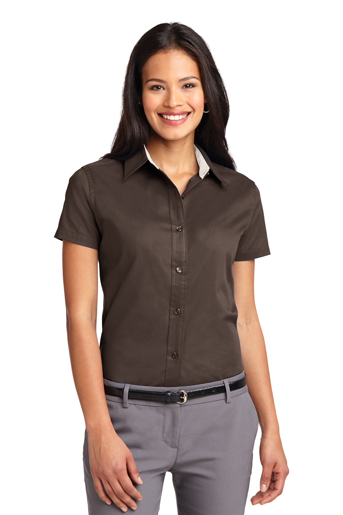 Ladies' Short Sleeve Oxford Button-Down Easy Care Shirts 18