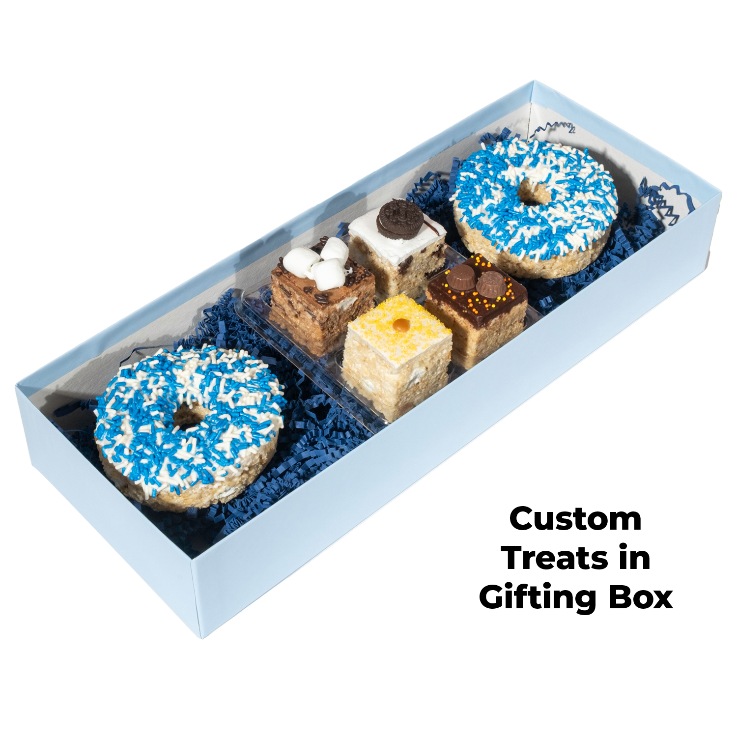 4 assorted handmade marshmallow crispy rice treats plus 2 individually wrapped crispy rice donuts 7