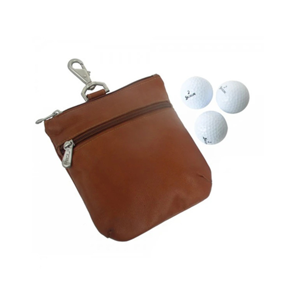 Leather Golf Ball Bag With Zipper Closure 6