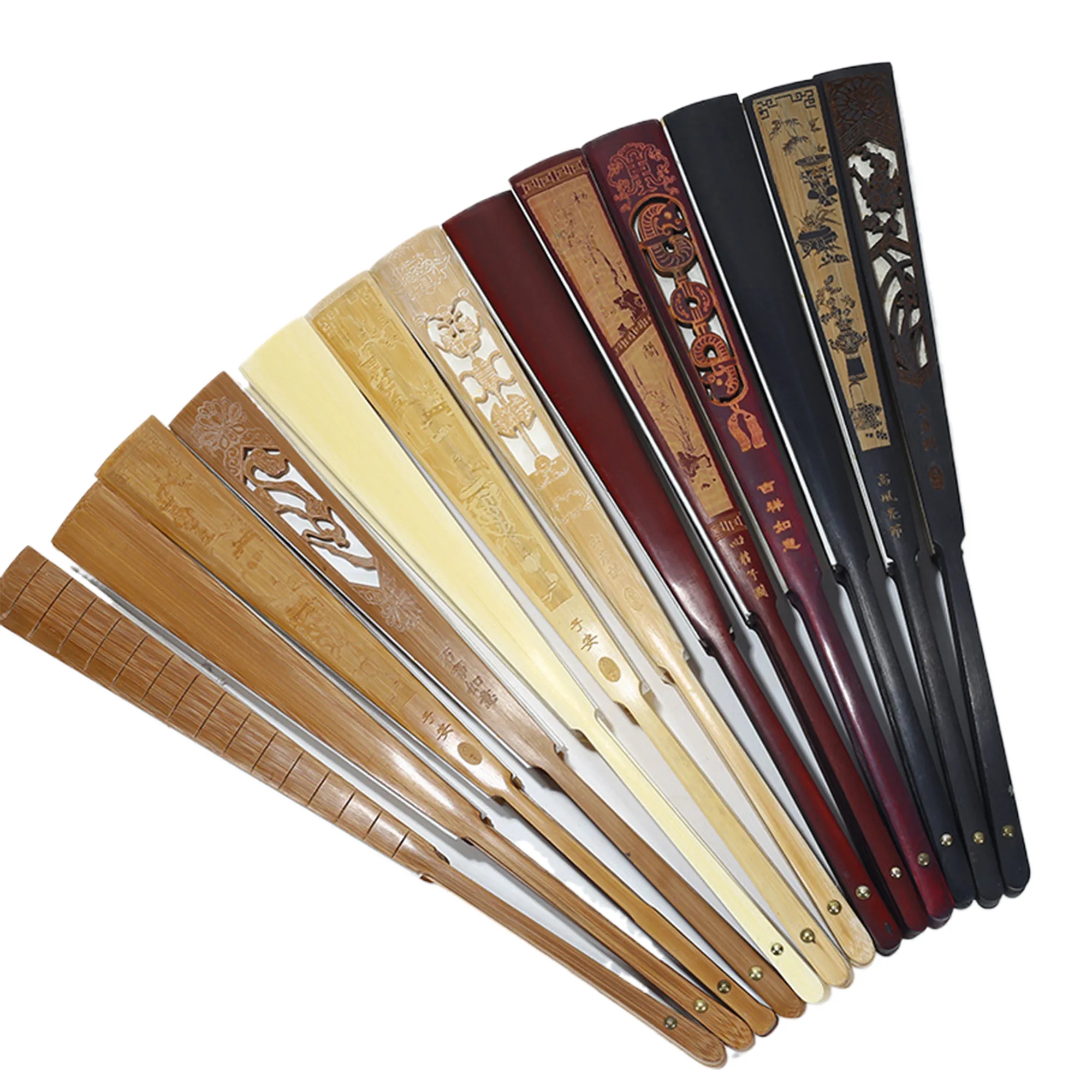 MOQ100 Multiple Sizes Bamboo Folding Advertising Fans" 2