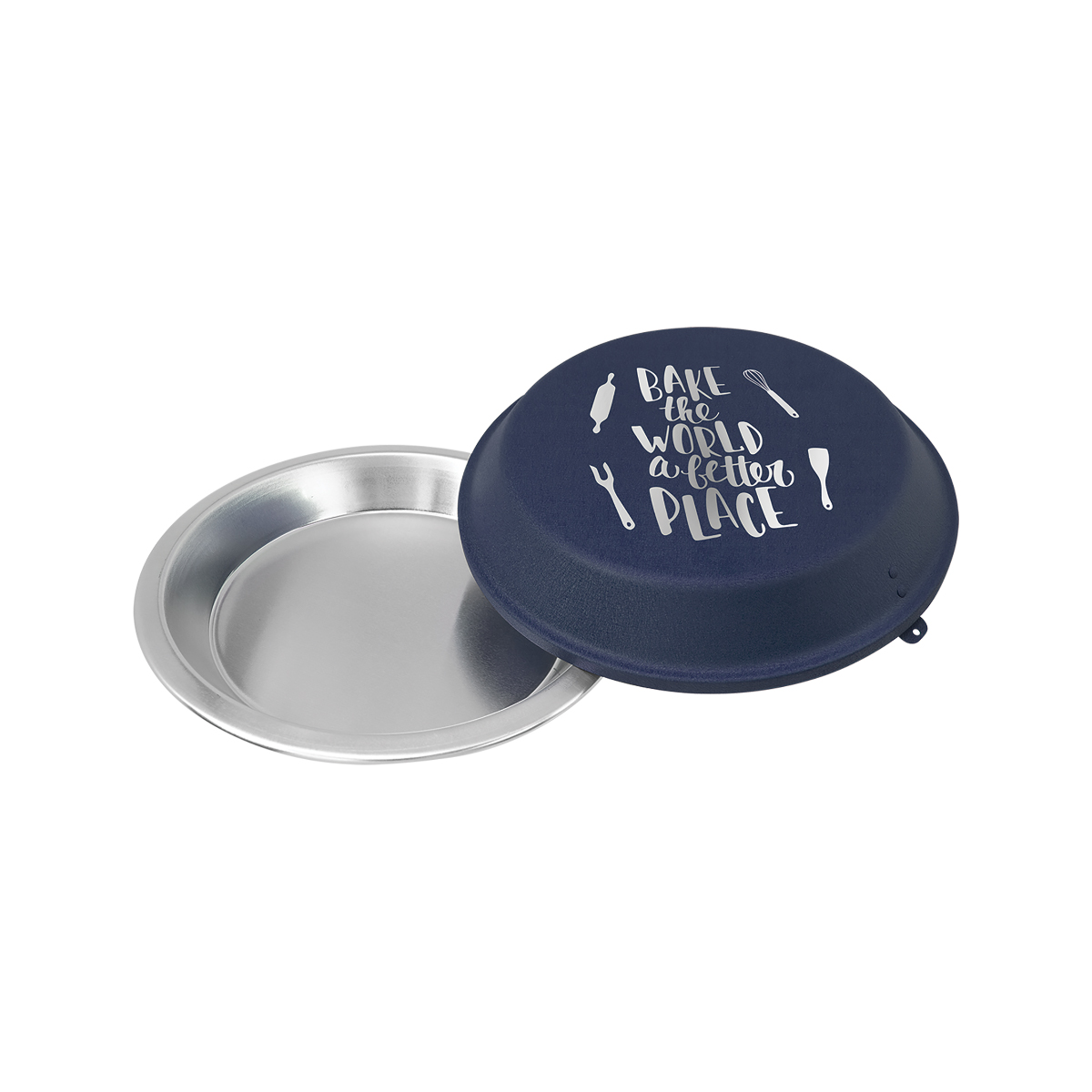 9" Aluminum Pie Pan w/Navy Lid