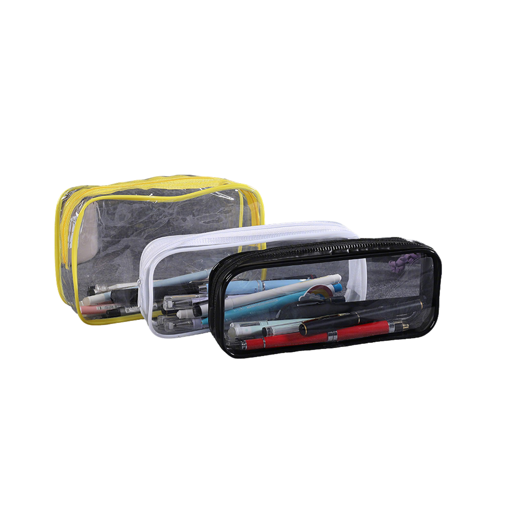 Clear Polyvinyl Chloride Zipper Pencil Bag Transparent Storage 5