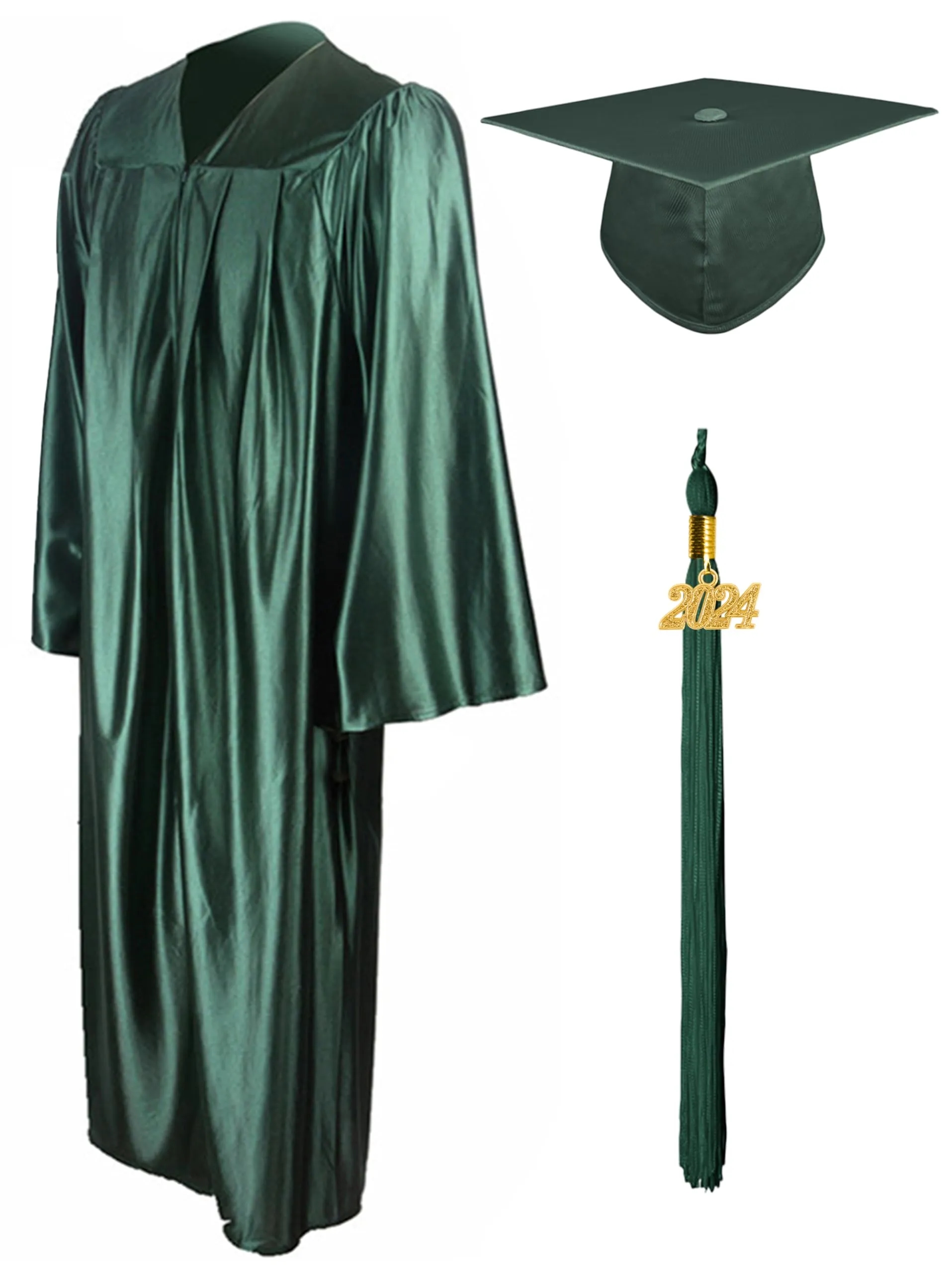 Shiny Graduation Gown Cap Tassel Set 2024 7