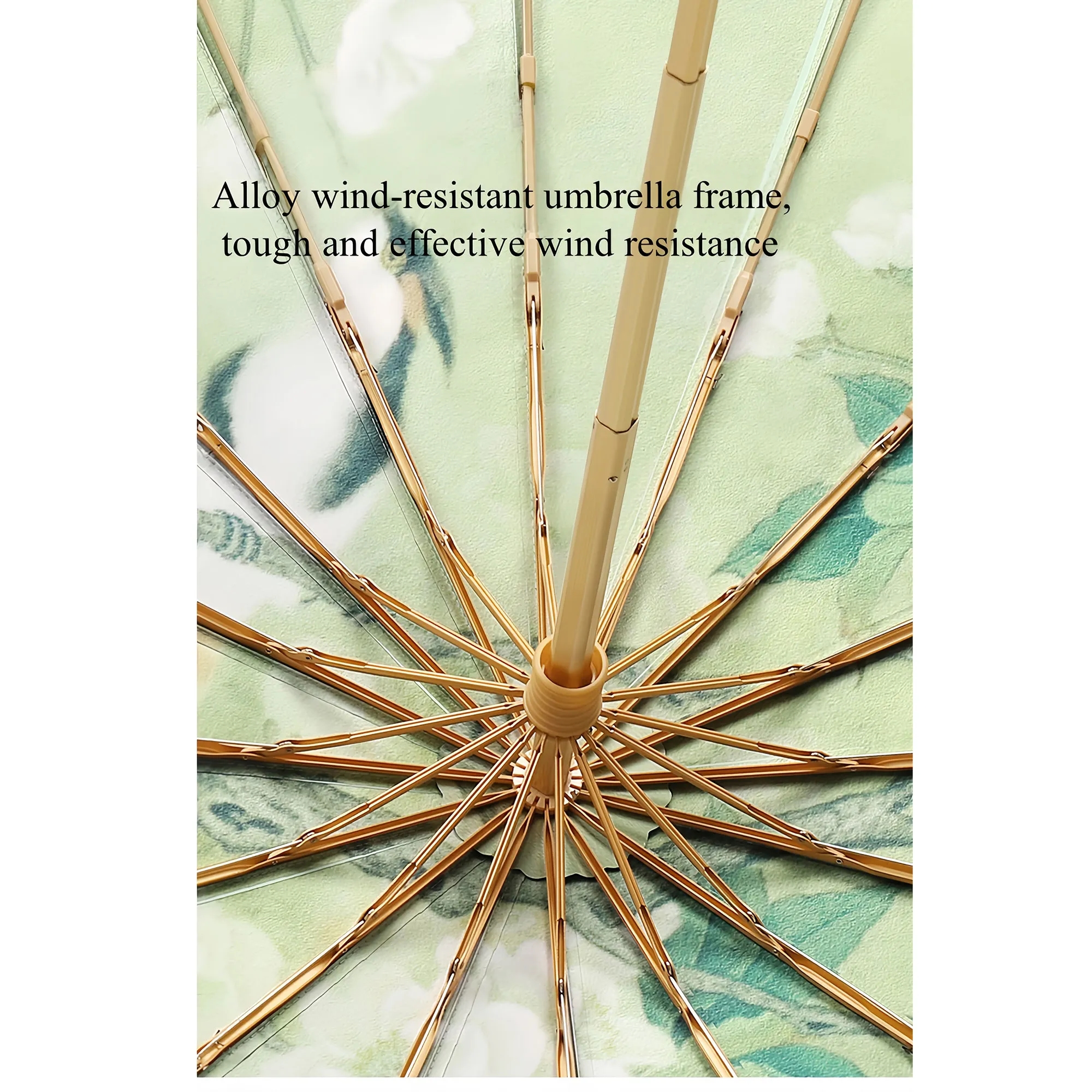 Luxury Handle UV Block Umbrella UPF50+ 16-Rib Compact 11