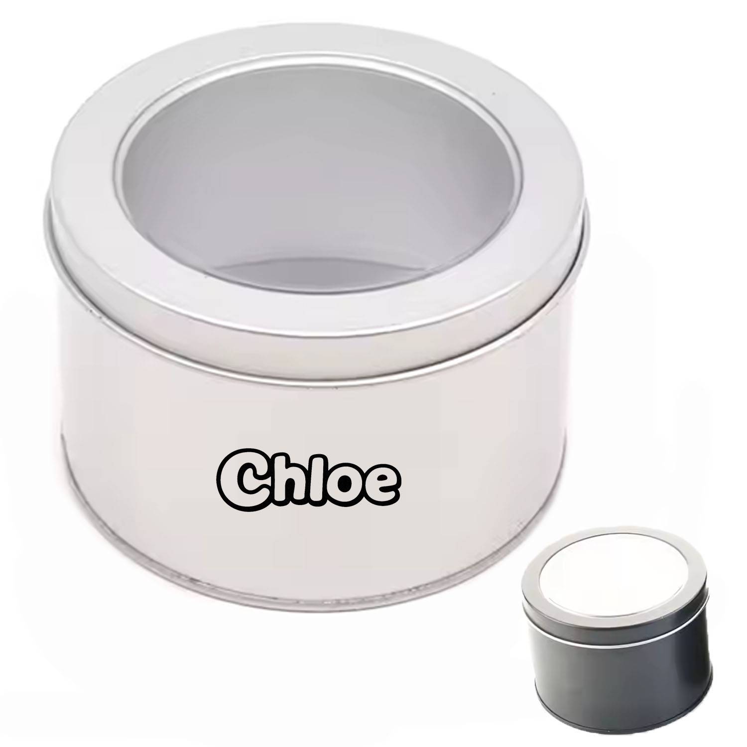 Round Window Tinplate Box w/ Lid 3