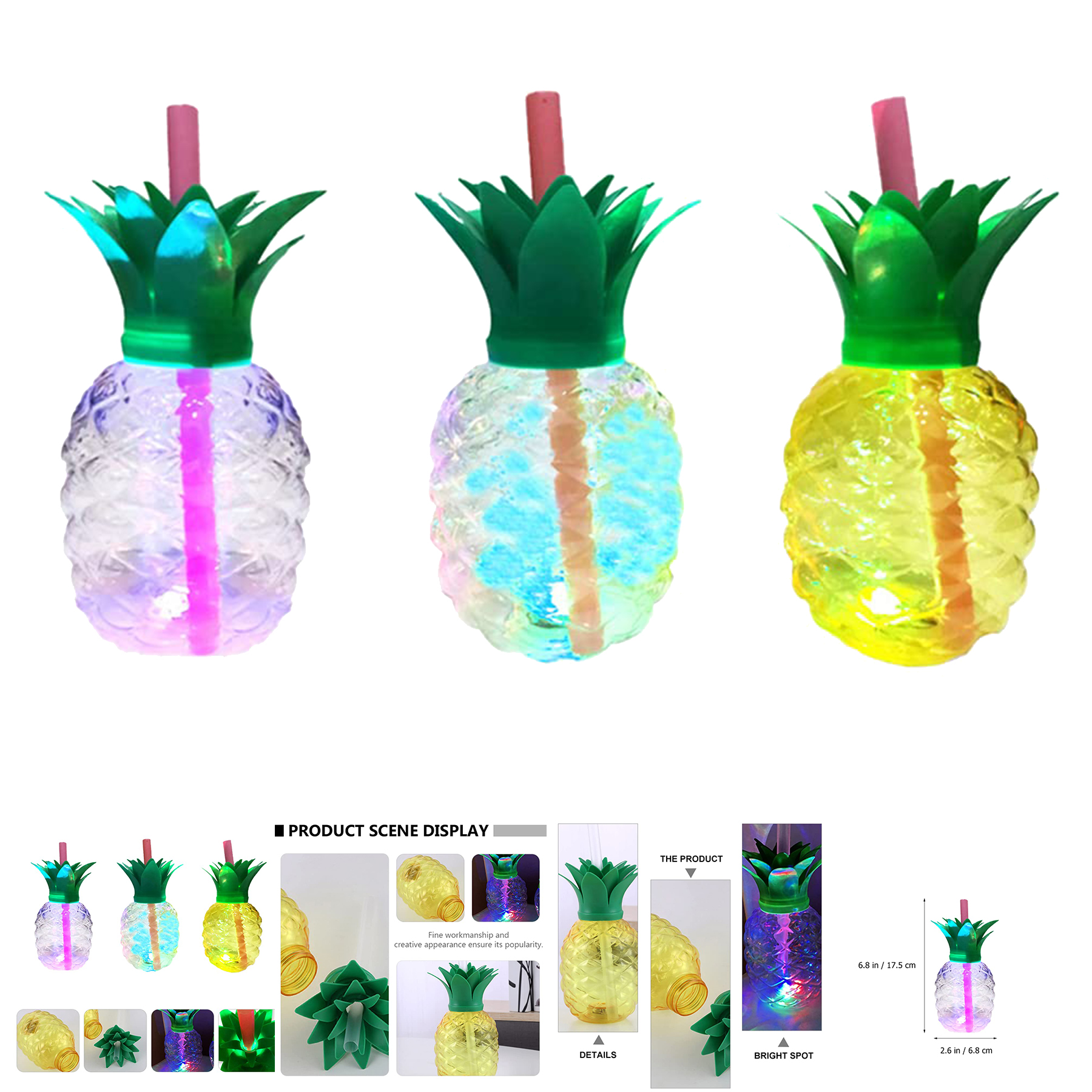 Pineapple Shaped Plastic Drinking Cup 2