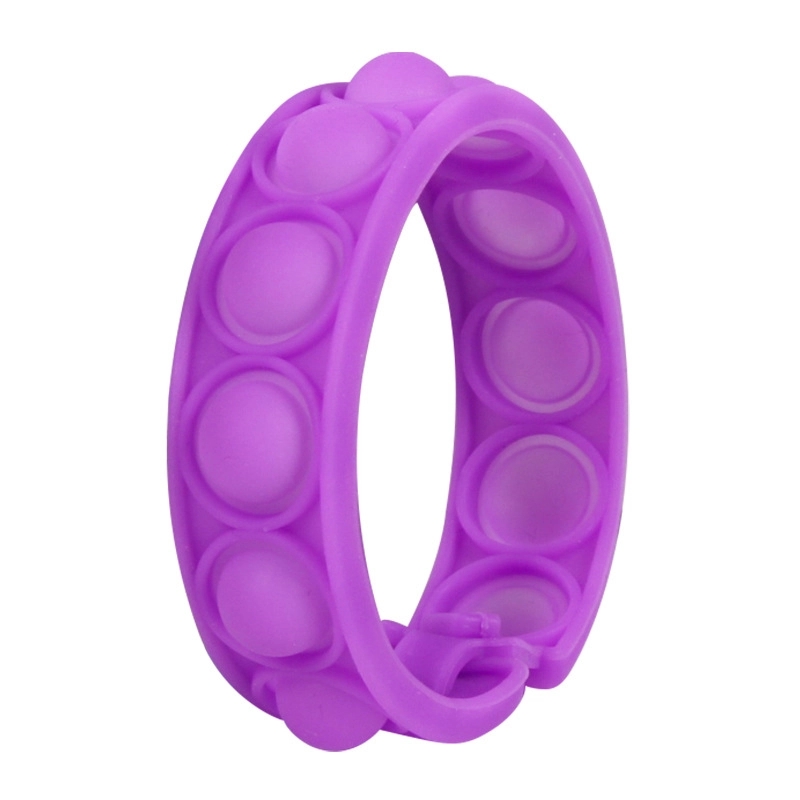 pure color Push Pop Bubble Sensory Fidget Wristband 3