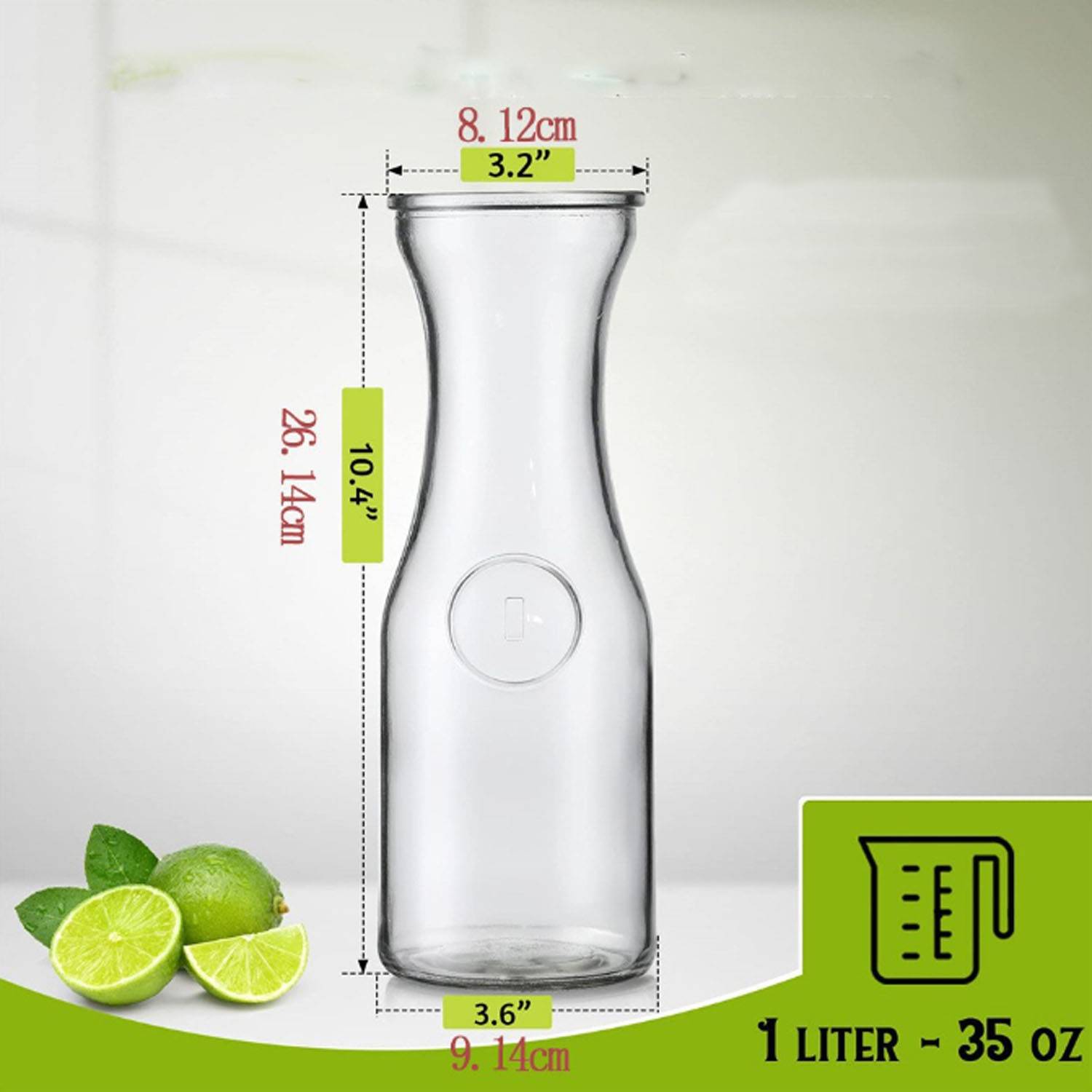 34 oz. Clear Glass Carafes 2