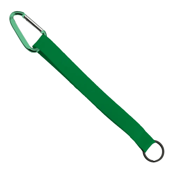 3/4" Sewn Polyester Keychain with Metal Split-Ring and Carabiner 166