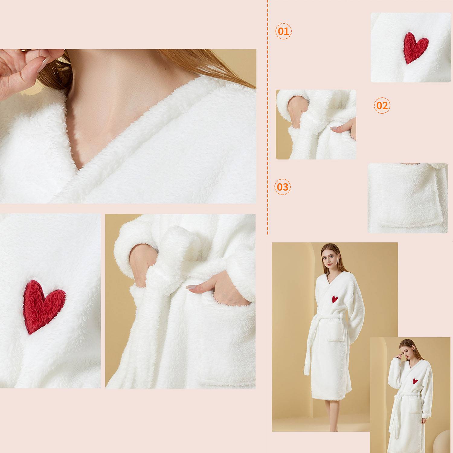 Coral fleece bathrobe for woman 2