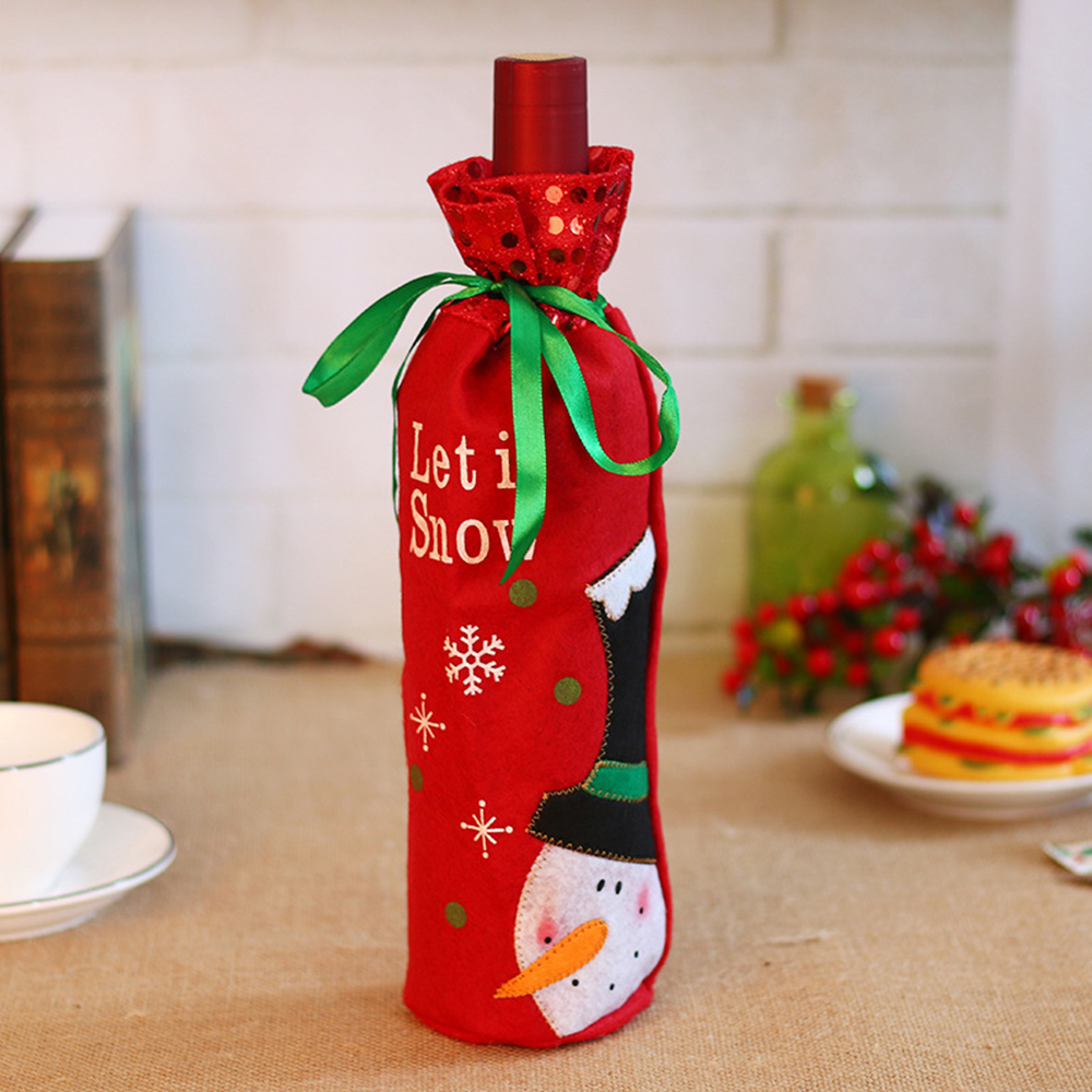 Christmas Glittery Wine Bottle Cover 3