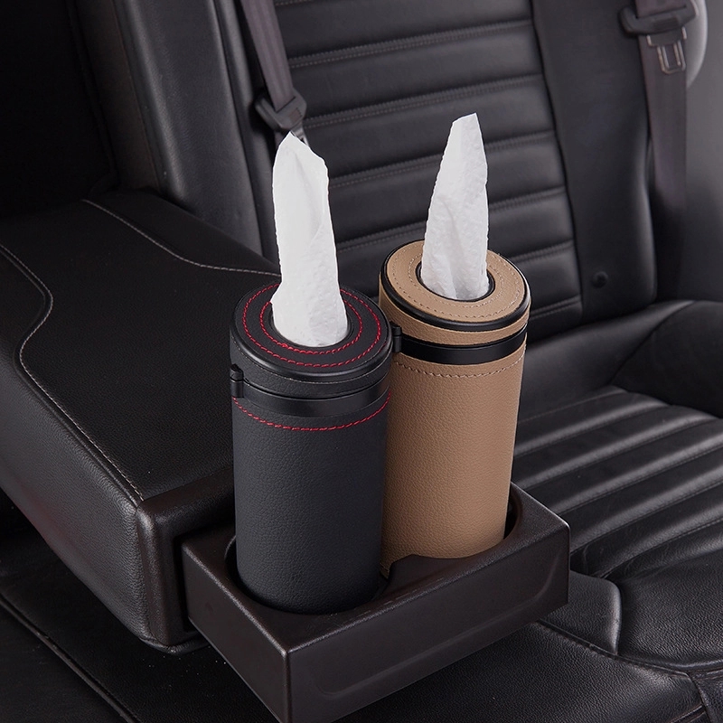 Custom Gift Car Tissue Box - Cylinder Leather Napkin Holder 12