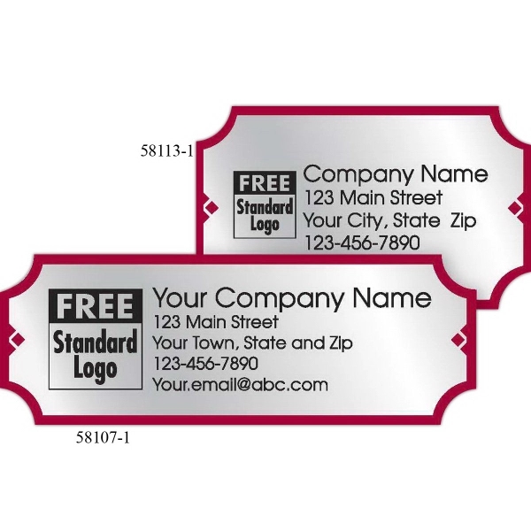 Rectangular Label on Silver Foil with Red Trim 3