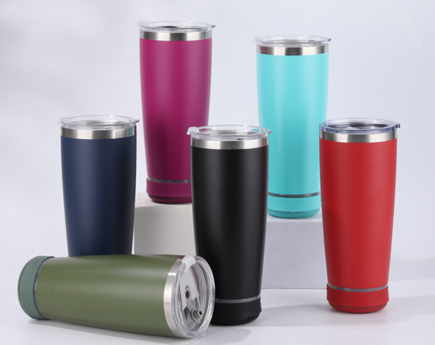 Tumbler with a Speaker at the Bottom 1